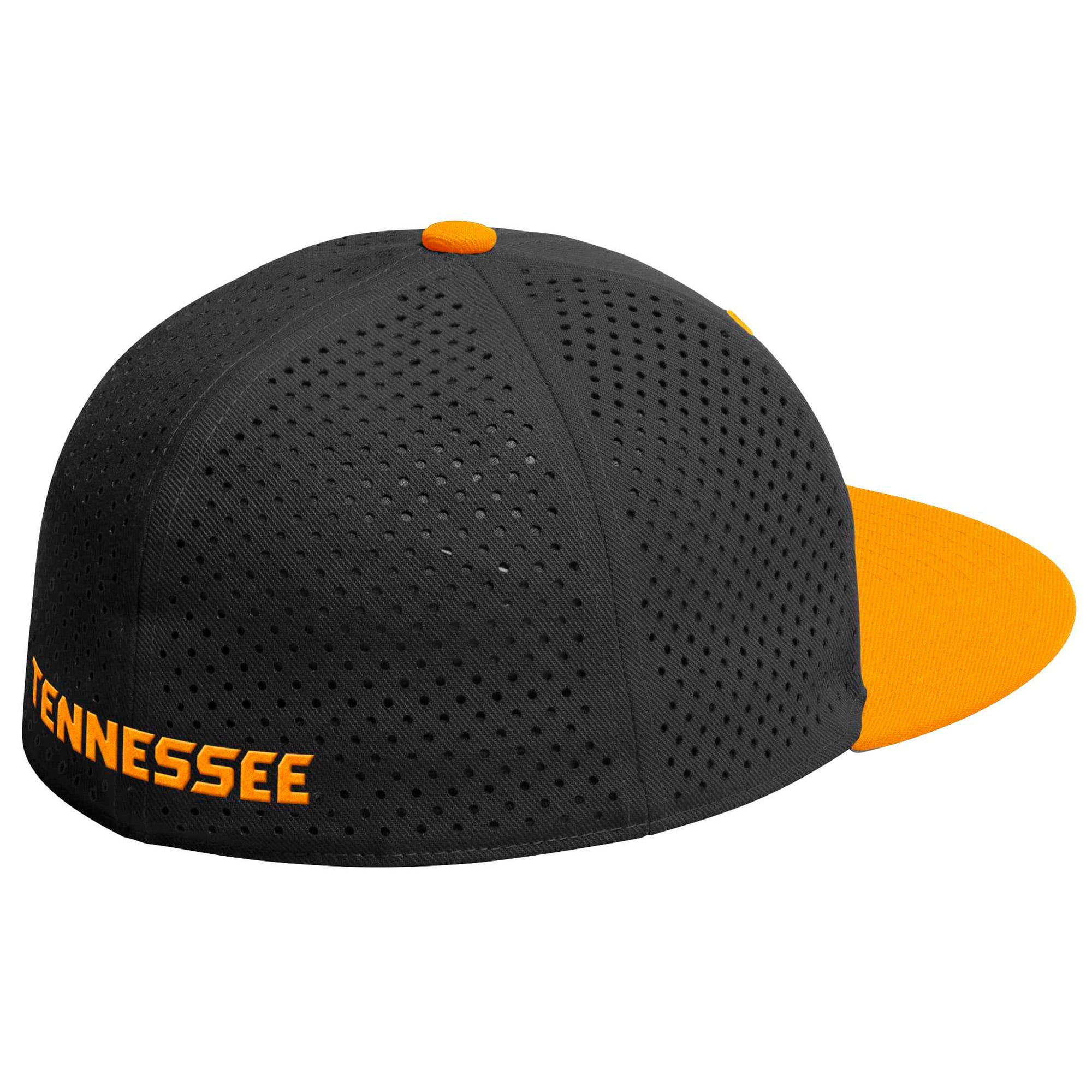 Men's adidas Black/Tennessee Orange Tennessee Volunteers Perforated Baseball Fitted Hat
