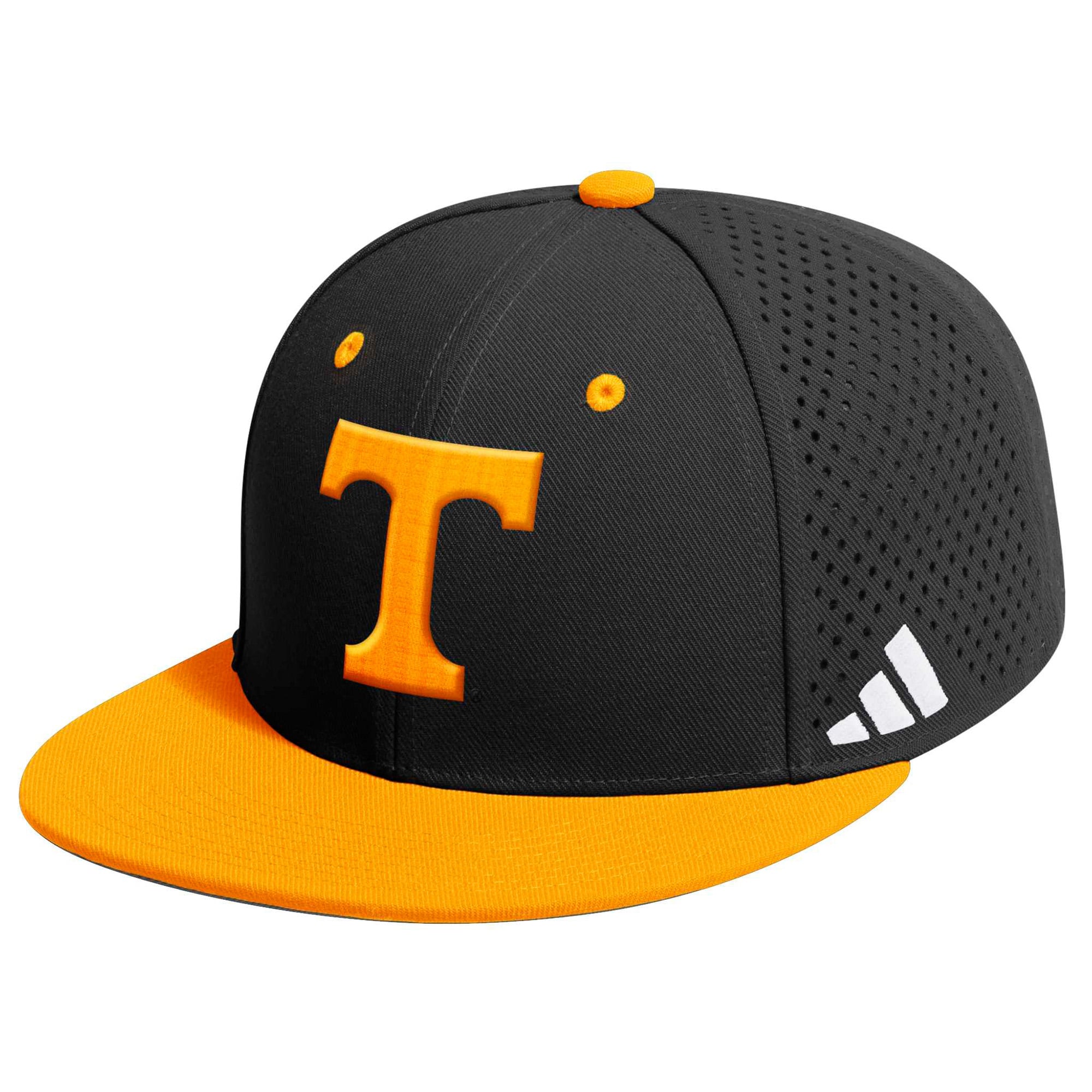 Men's adidas Black/Tennessee Orange Tennessee Volunteers Perforated Baseball Fitted Hat
