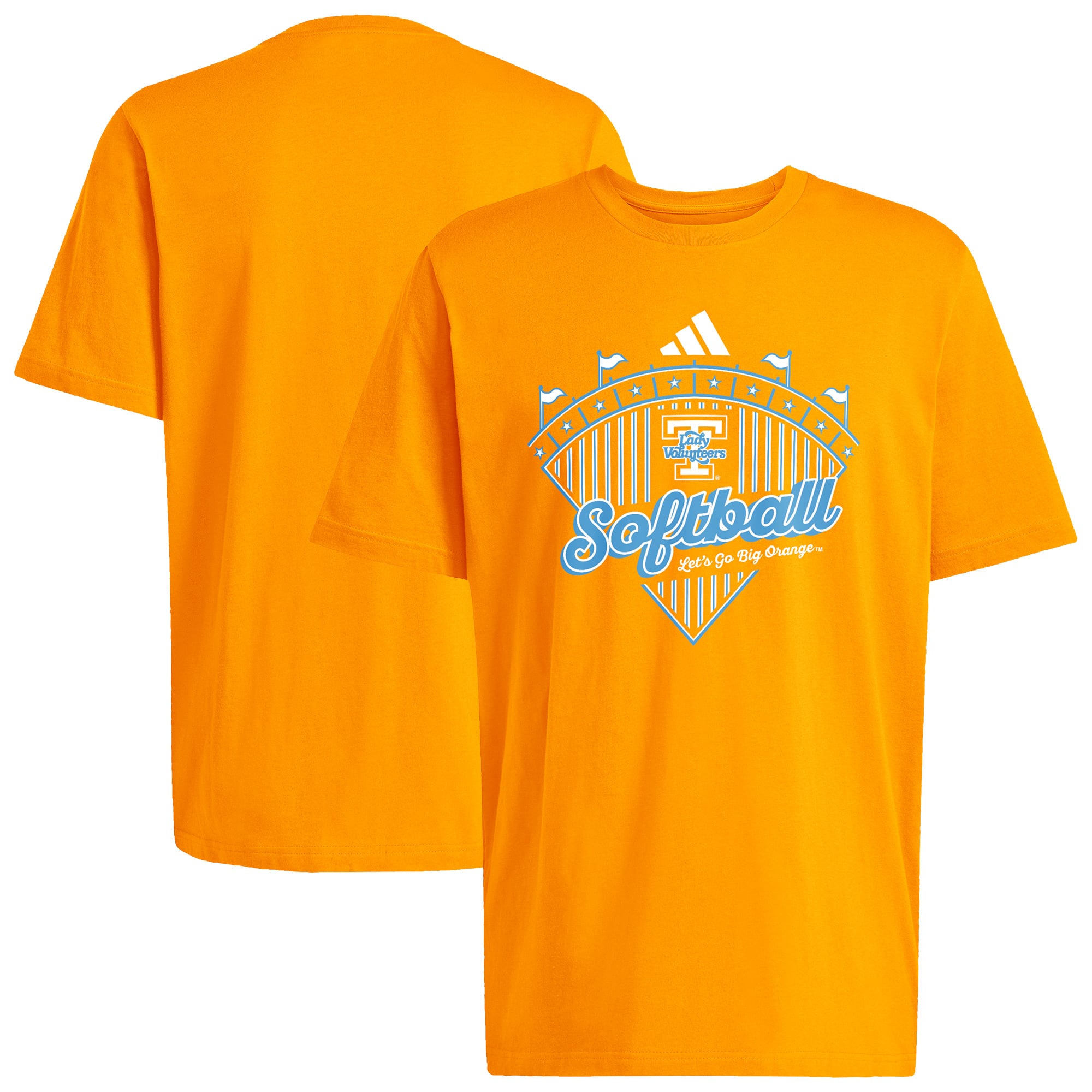 T-shirt adidas Tennessee Orange pour homme, modèle Fresh, de l'équipe féminine softball des Lady Vols.