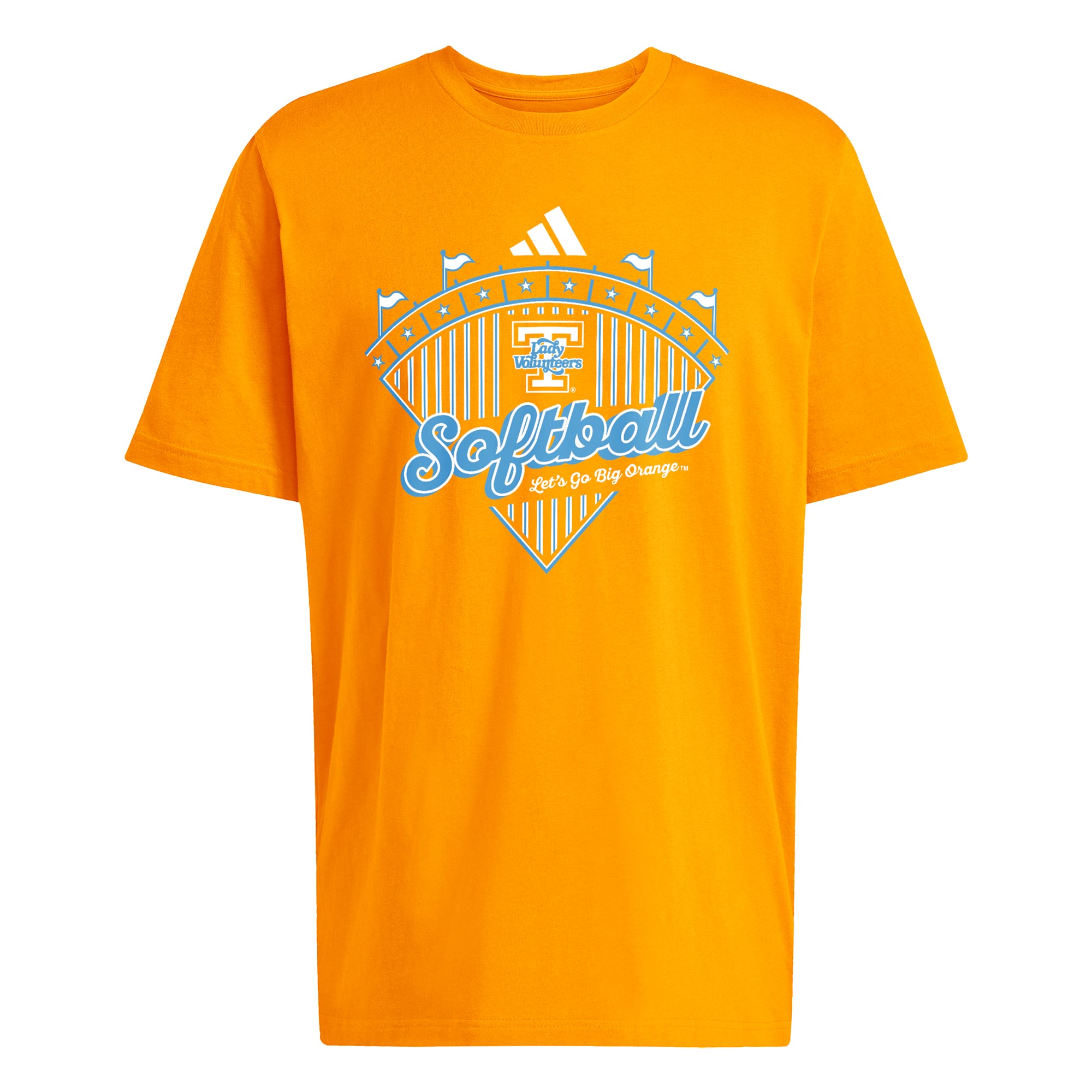 T-shirt adidas Tennessee Orange pour homme, modèle Fresh, de l'équipe féminine softball des Lady Vols.