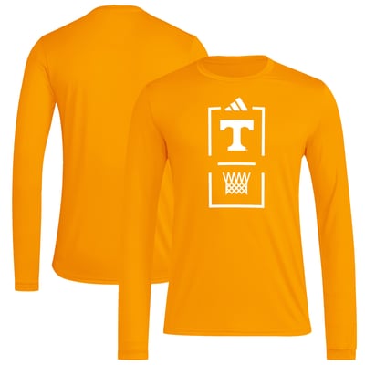  Tennessee Volunteers adidas On-Court Pregame Long Sleeve AEROREADY T-Shirt - Tennessee Orange