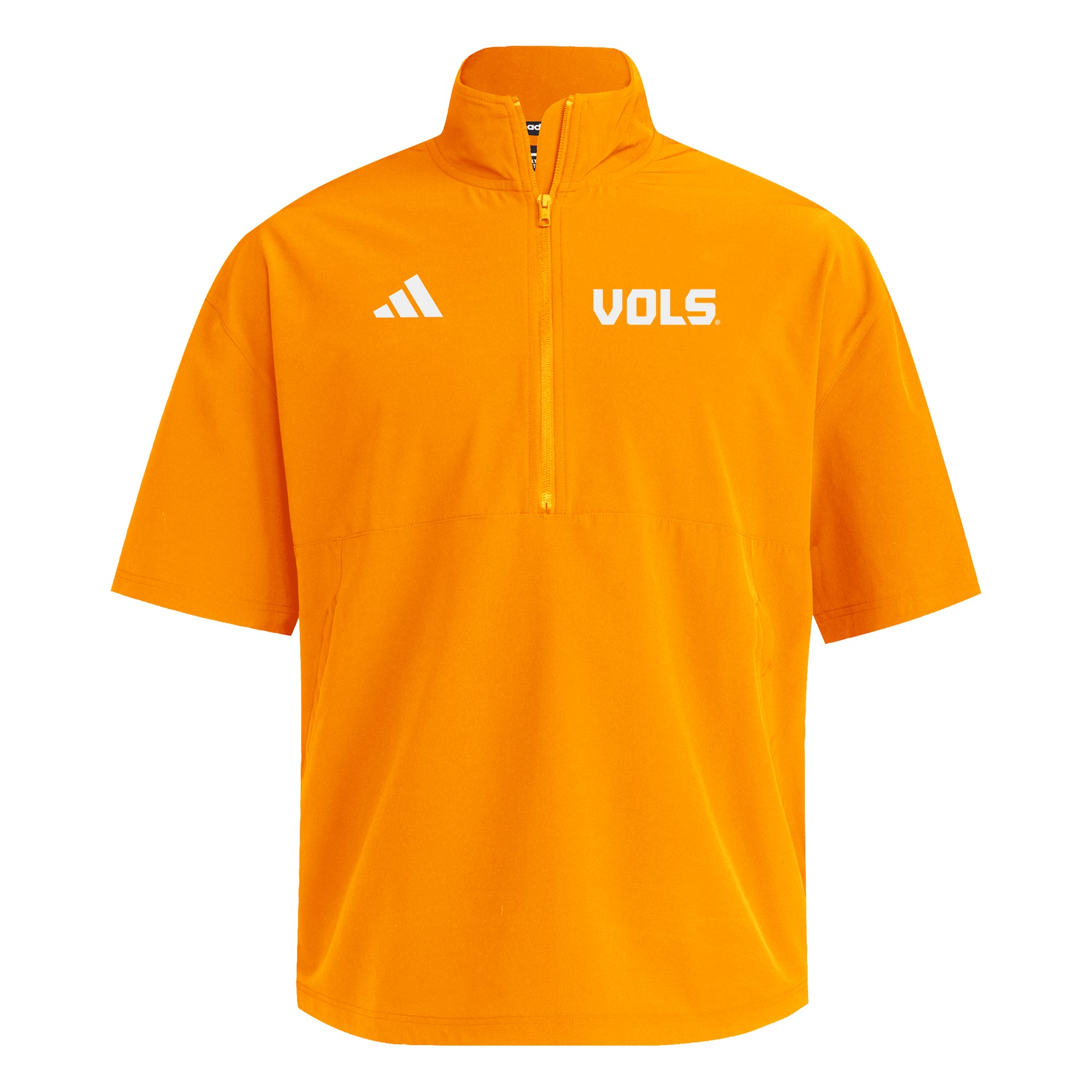 Men's adidas Tennessee Orange Volunteers Woven Quarter-Zip Short Sleeve Pullover