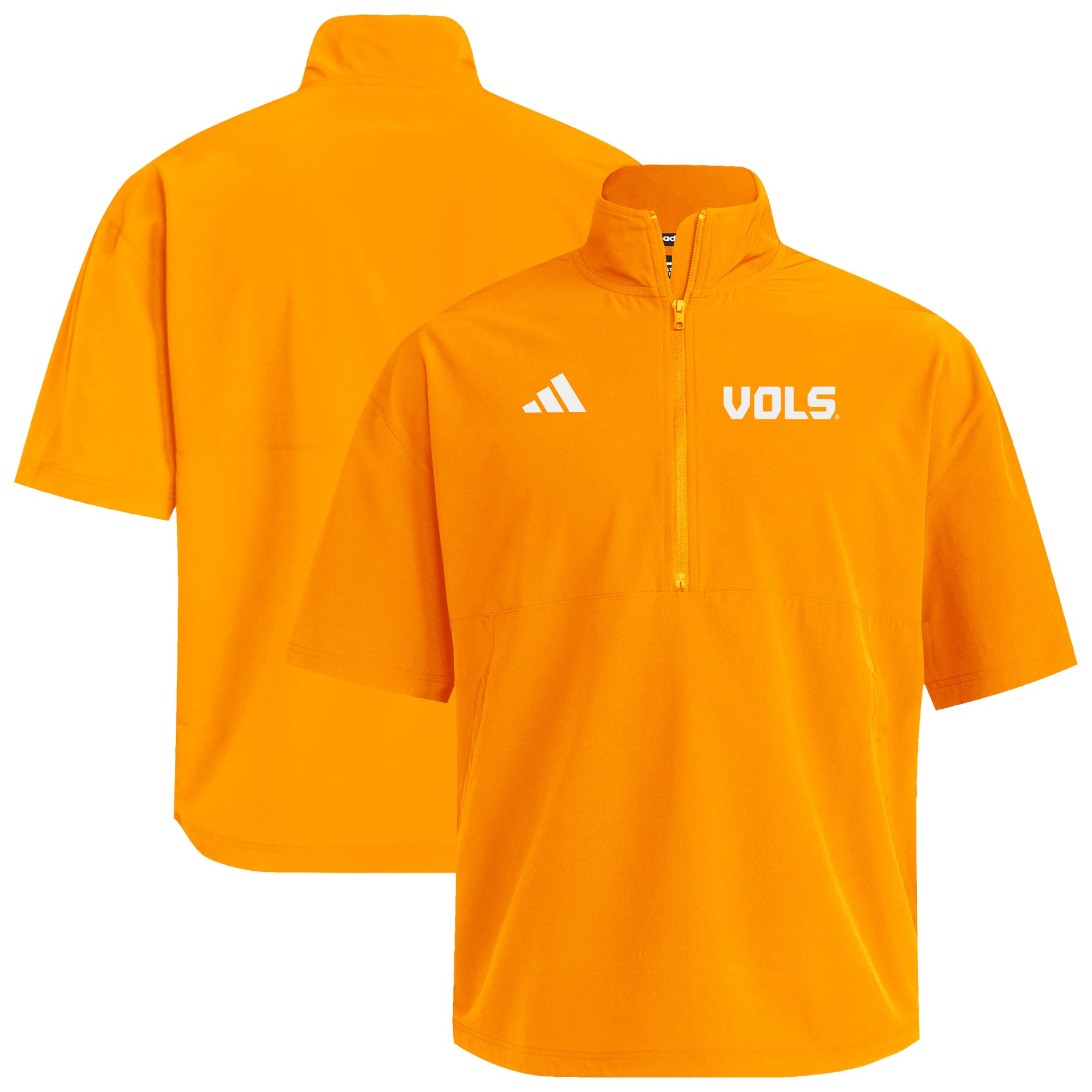 Men's adidas Tennessee Orange Volunteers Woven Quarter-Zip Short Sleeve Pullover