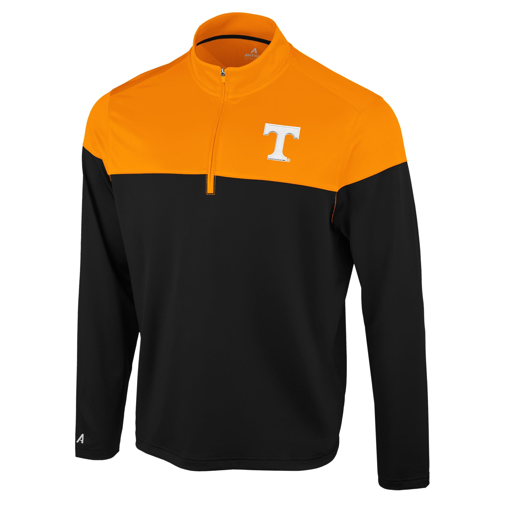 Pull à col zippé Antigua noir Tennessee Volunteers Hinder Colorblock pour homme