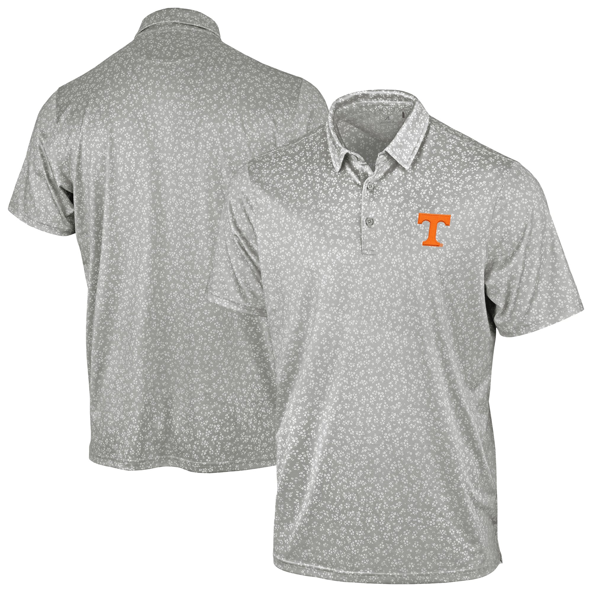Men's Antigua Gray Tennessee Volunteers Mono Floral Polo