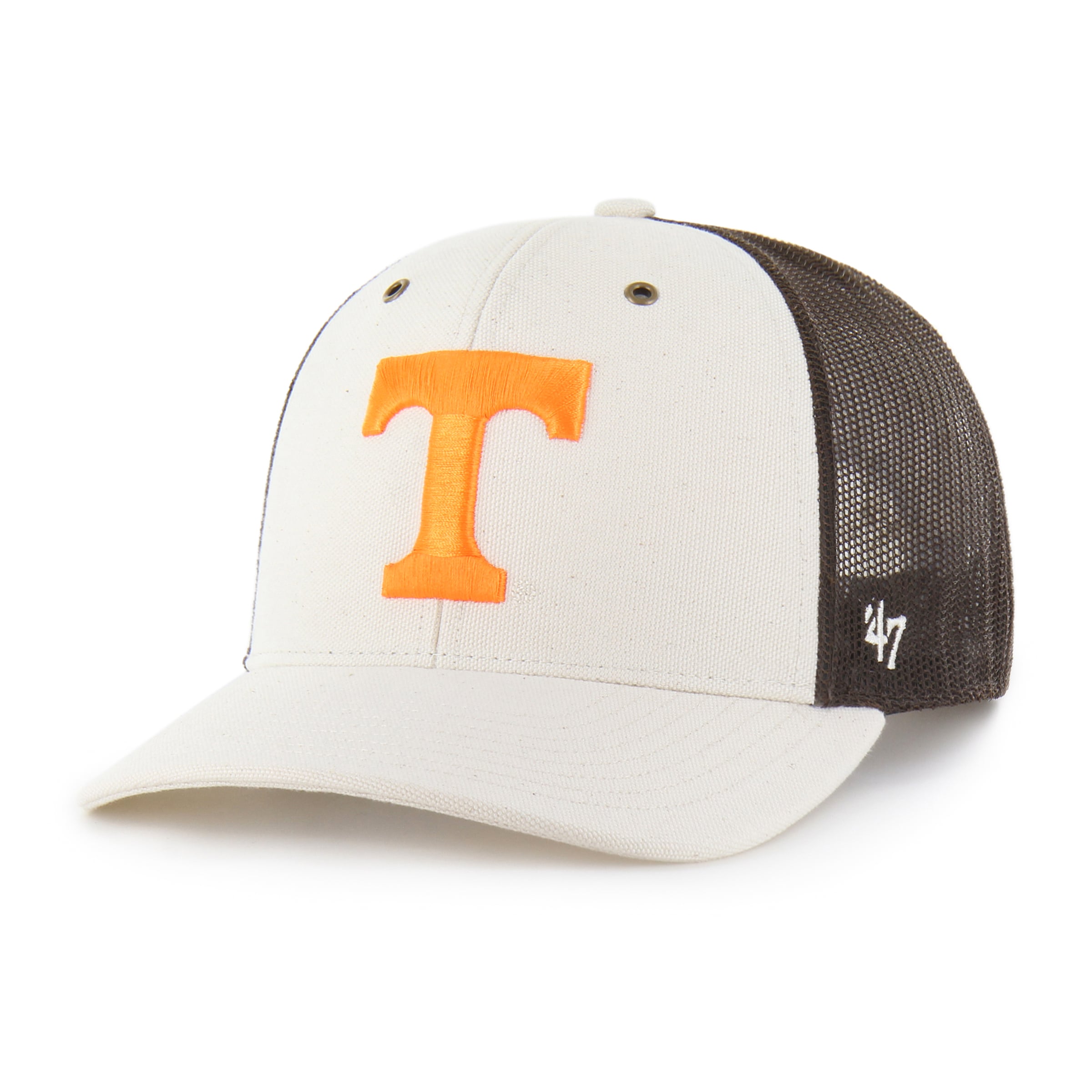 Men's Carhartt x '47 Natural/Brown Tennessee Volunteers Undyed Trucker Adjustable Hat