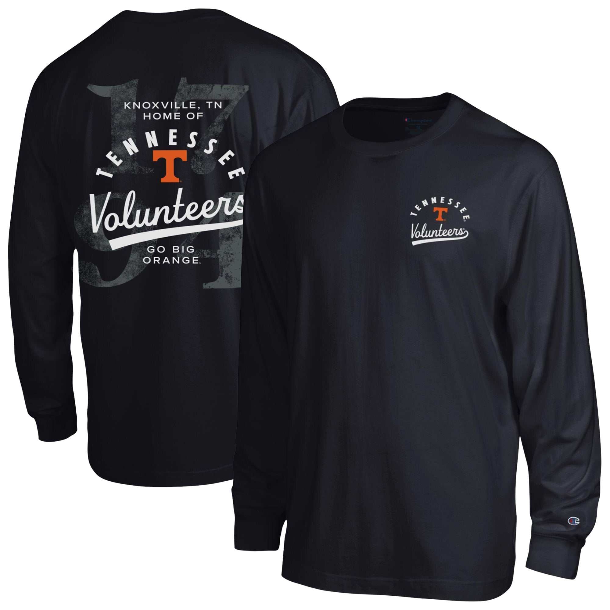 Men's Champion Black Tennessee Volunteers Laminated All-Star Long Sleeve T-Shirt