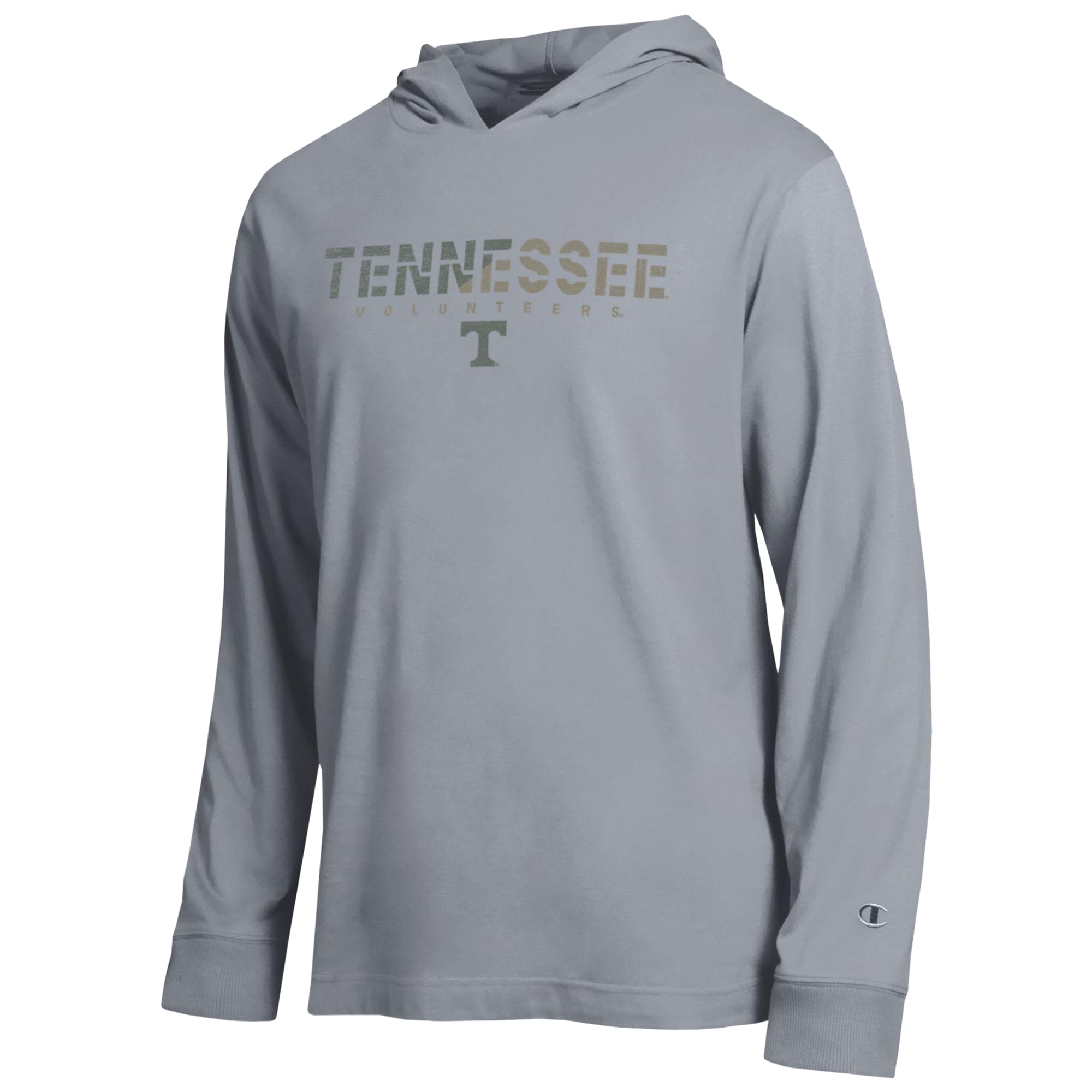 Men's Champion Gray Tennessee Volunteers Operation Hat Trick Flag Hooded Long Sleeve T-Shirt