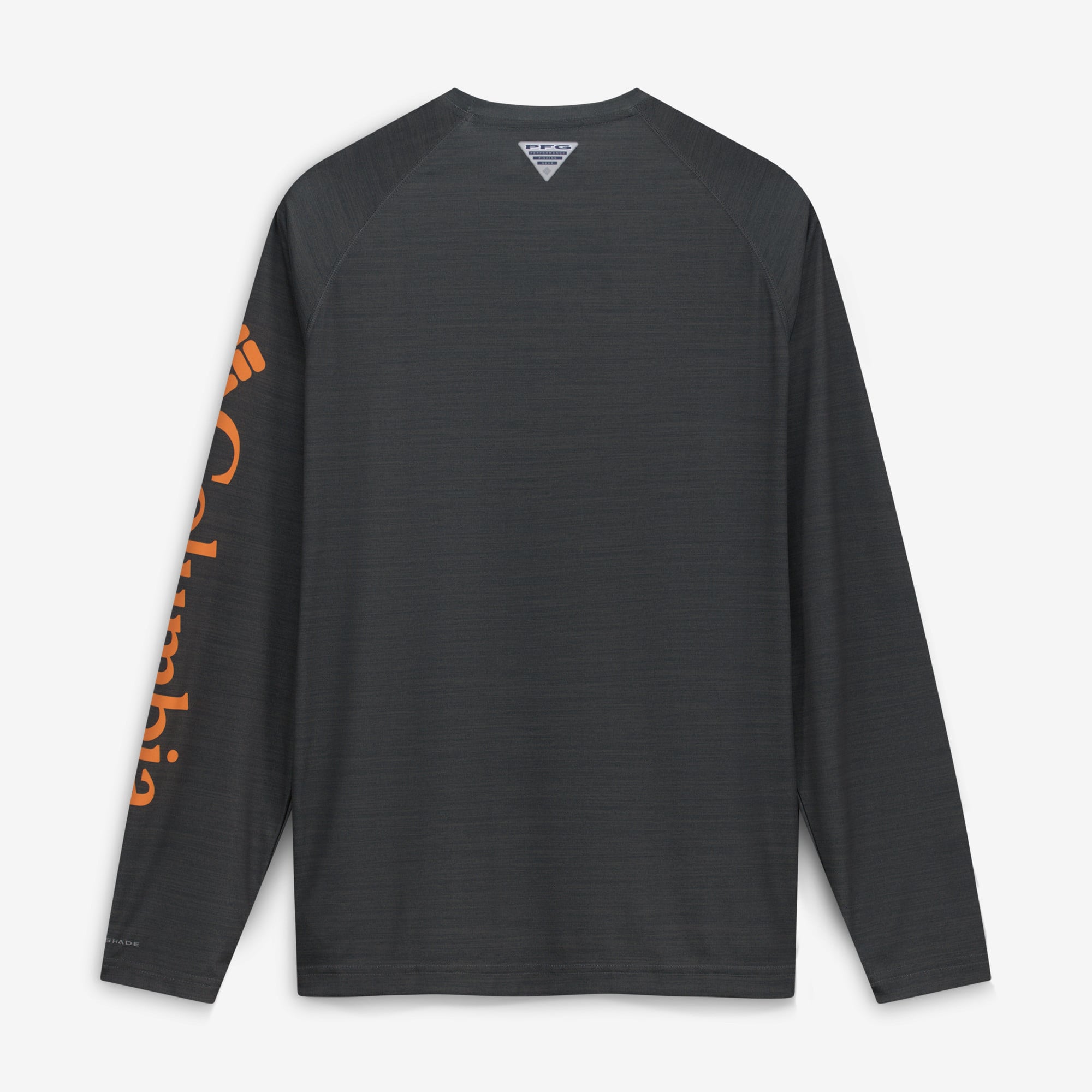 Men's Columbia  Charcoal Tennessee Volunteers PFG Terminal Tackle Omni-Shade Raglan Long Sleeve T-Shirt