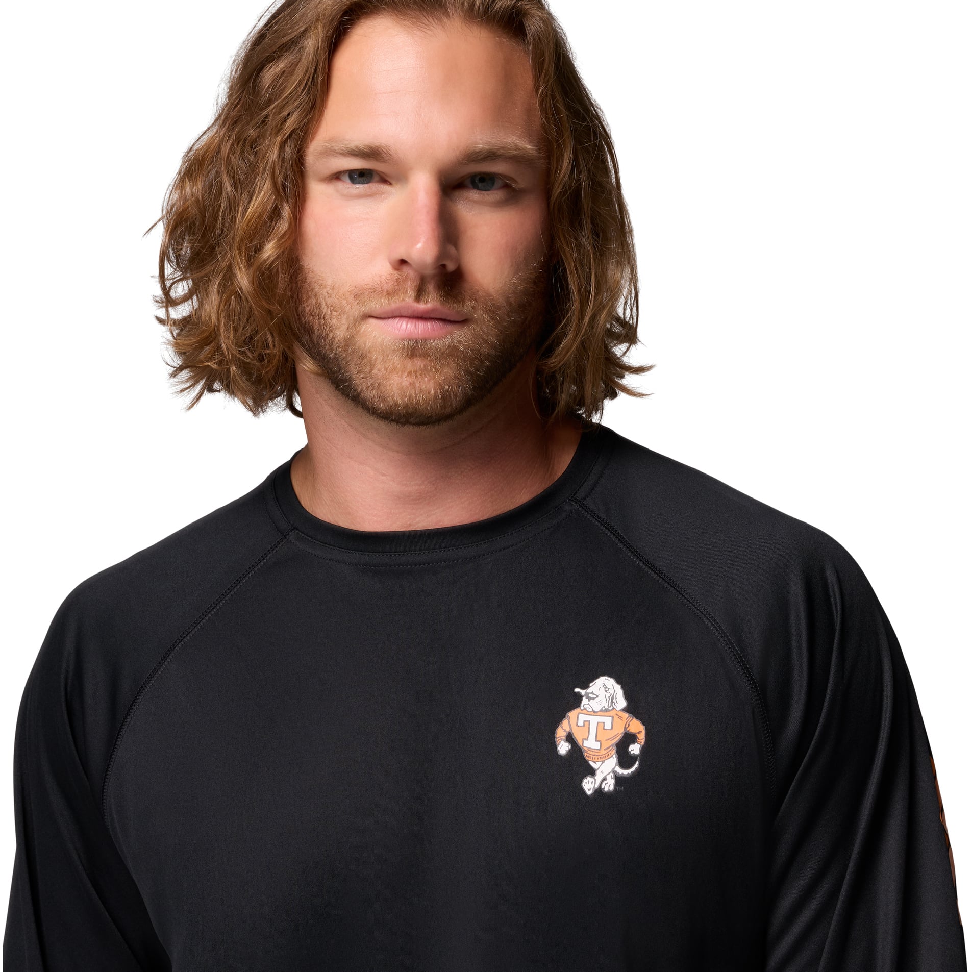 T-shirt à manches longues raglan Columbia Charcoal Tennessee Volunteers Terminal Tackle Omni-Shade pour homme