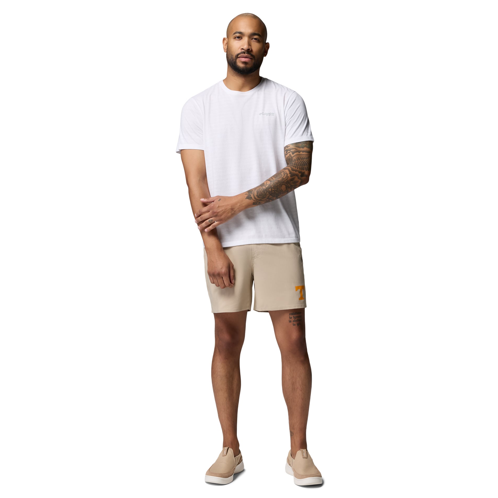 Men's Columbia Natural Tennessee Volunteers PFG Terminal Roamer™ Omni-Shade™ Stretch Shorts