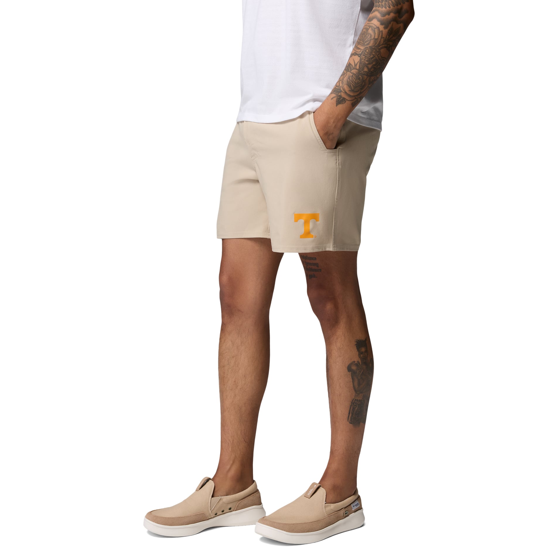 Men's Columbia Natural Tennessee Volunteers PFG Terminal Roamer™ Omni-Shade™ Stretch Shorts