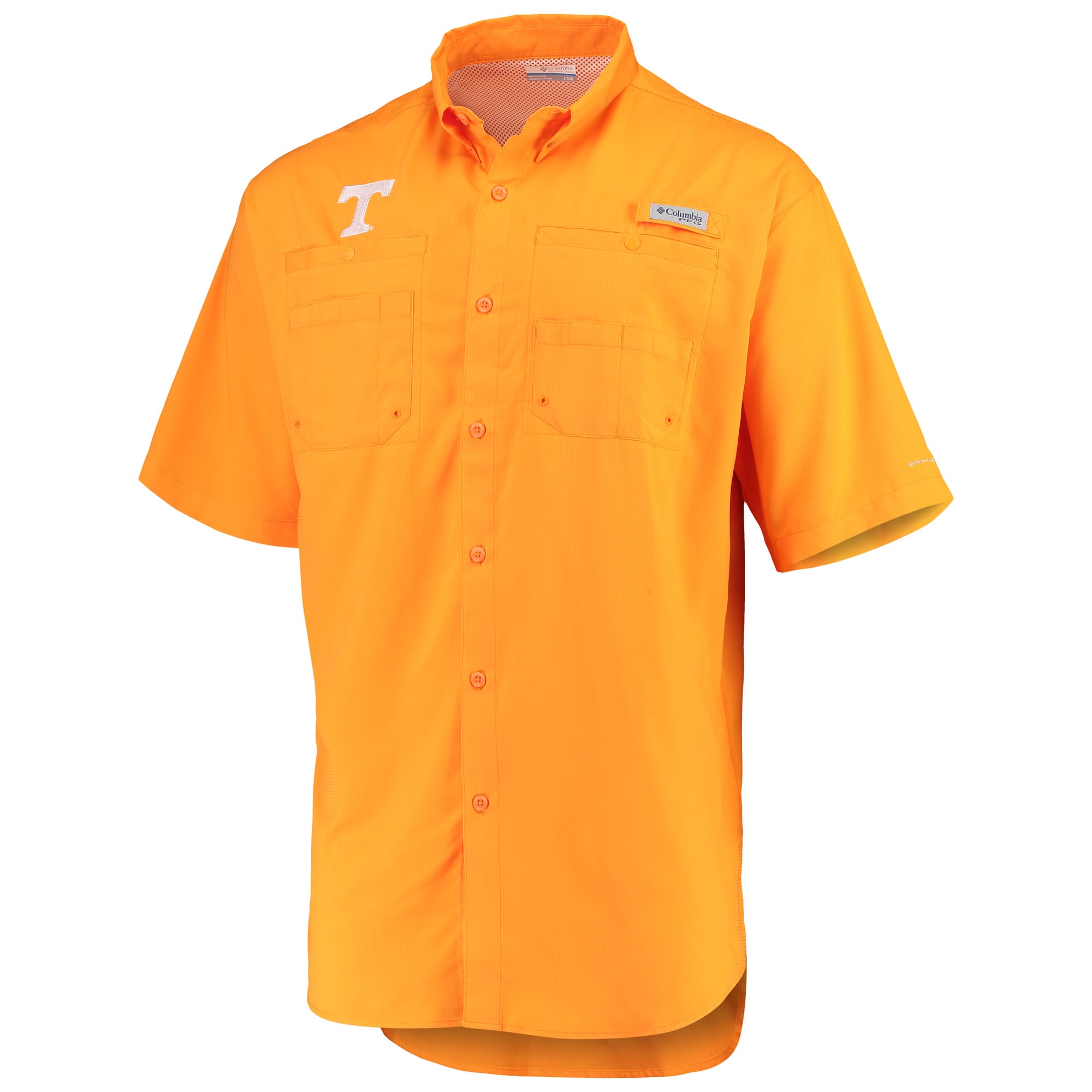 Chemise boutonnée Columbia blanche Tennessee Volunteers pour homme, grande taille, Tamiami Omni-Shade