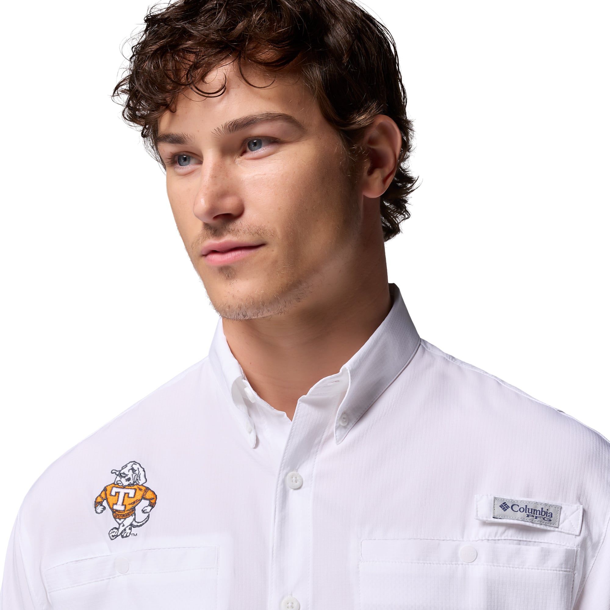 Chemise boutonnée blanche Columbia Tennessee Volunteers Tamiami Omni-Shade pour homme