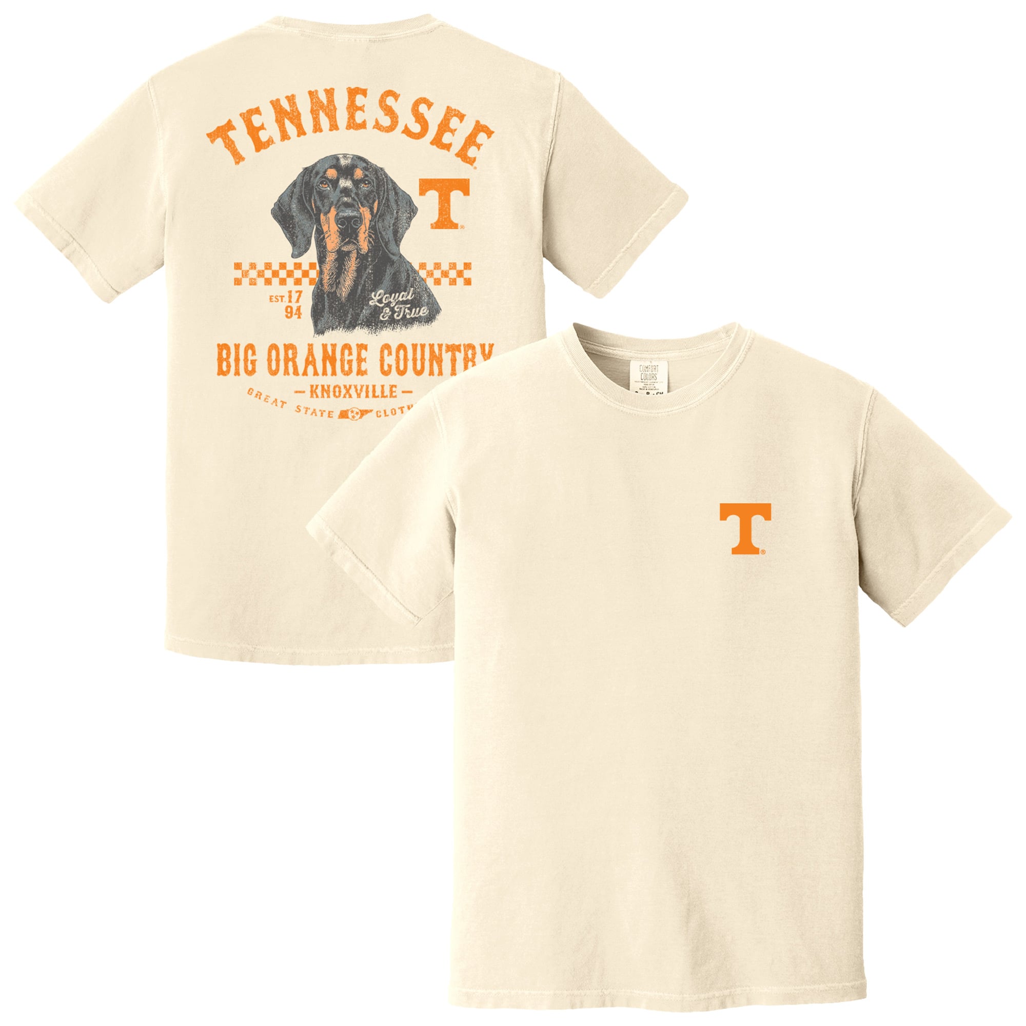 Men's  Cream Tennessee Volunteers Vintage Mascot T-Shirt