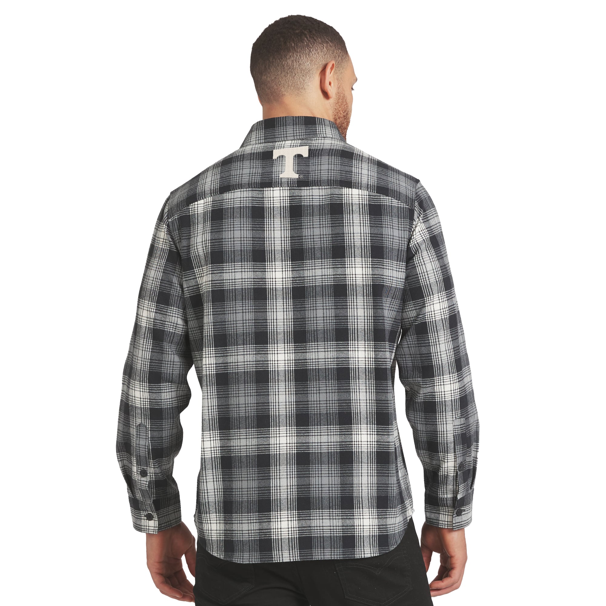 Chemise à carreaux manches longues boutonnée, collection Darius Rucker pour homme par Fanatics, Tennessee Volunteers, noire