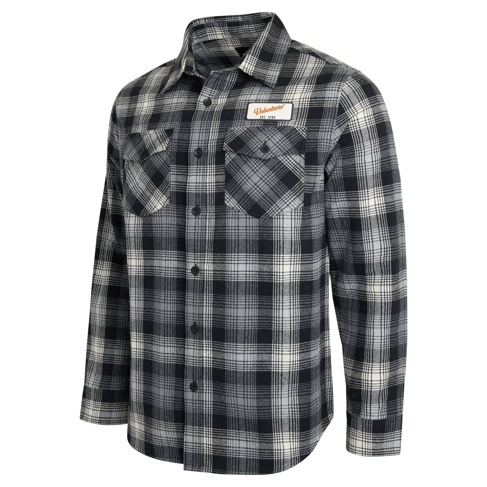 Chemise à carreaux manches longues boutonnée, collection Darius Rucker pour homme par Fanatics, Tennessee Volunteers, noire