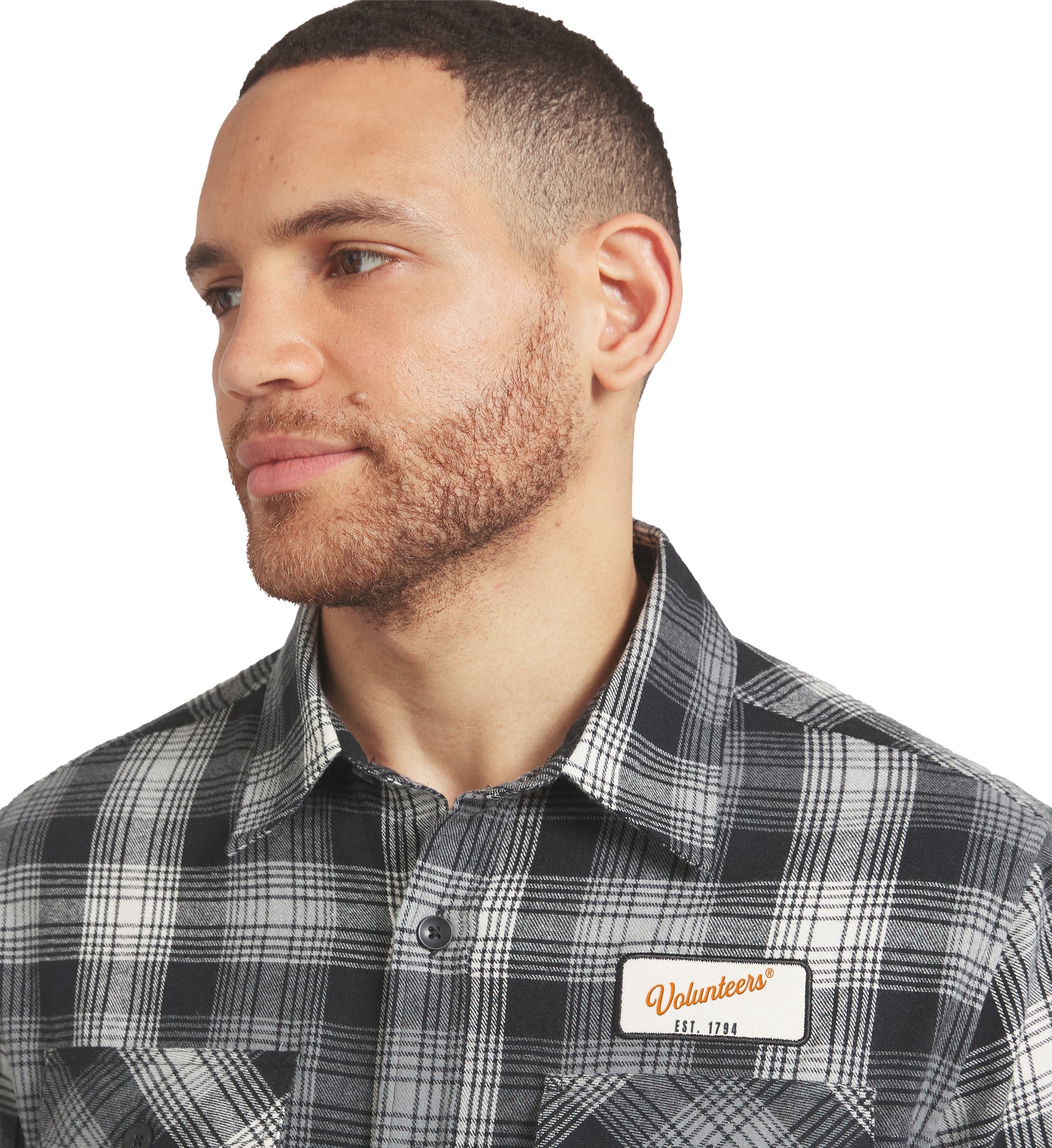Chemise à carreaux manches longues boutonnée, collection Darius Rucker pour homme par Fanatics, Tennessee Volunteers, noire