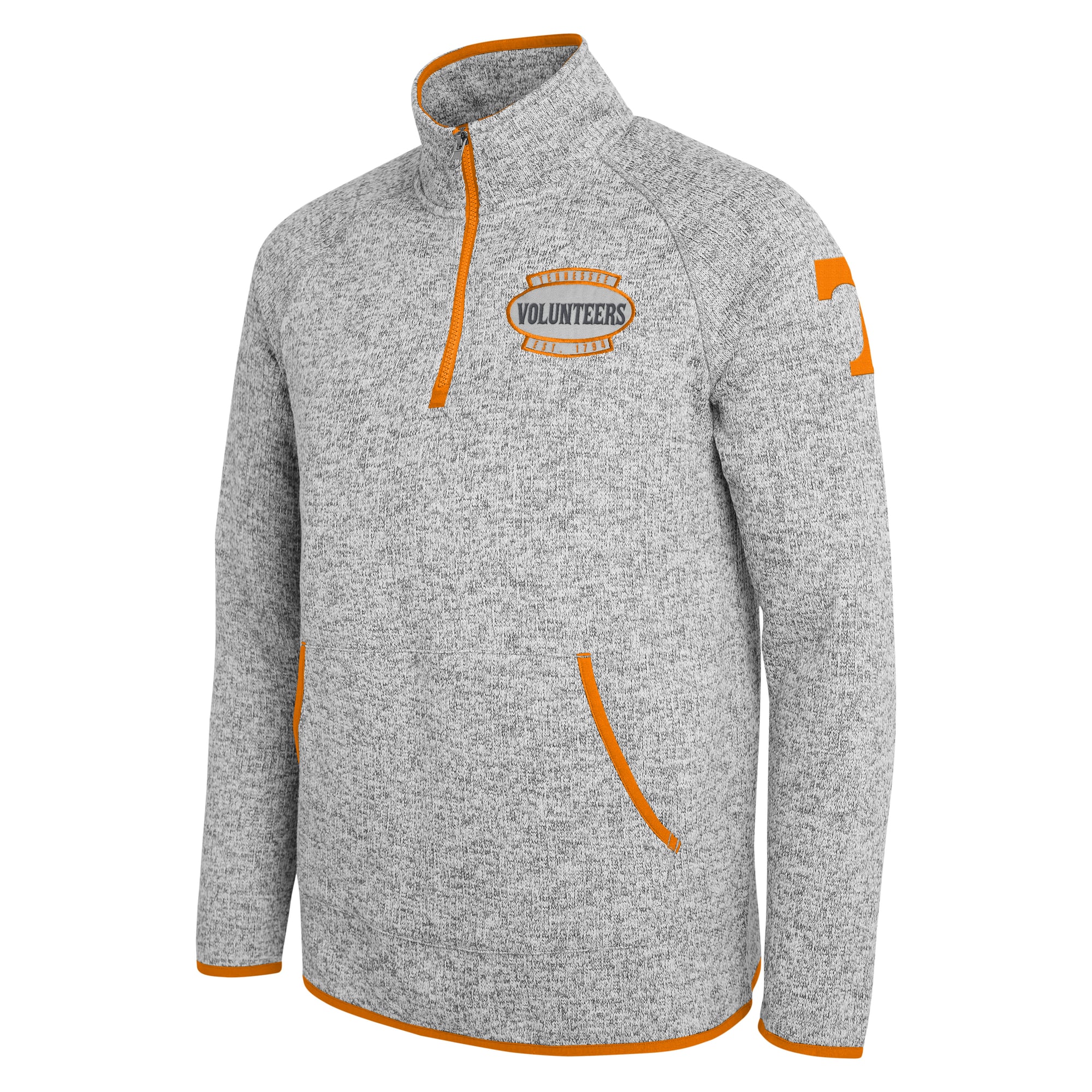 Pull en maille à col zippé gris de la collection Darius Rucker pour homme par Fanatics, aux couleurs des Tennessee Volunteers.