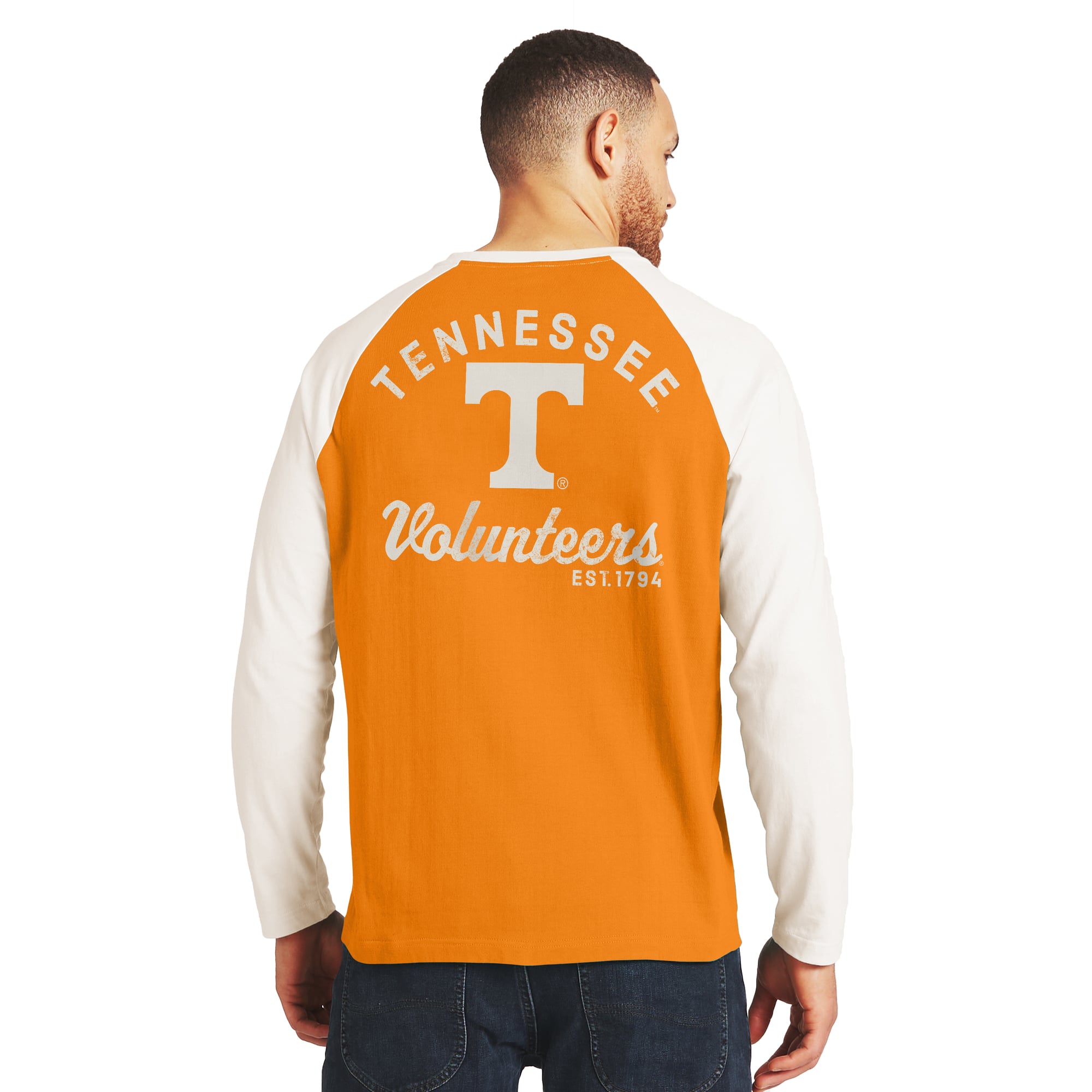 Collection Darius Rucker pour homme par Fanatics Tennessee - T-shirt Henley à manches longues raglan orange/blanc des Volunteers