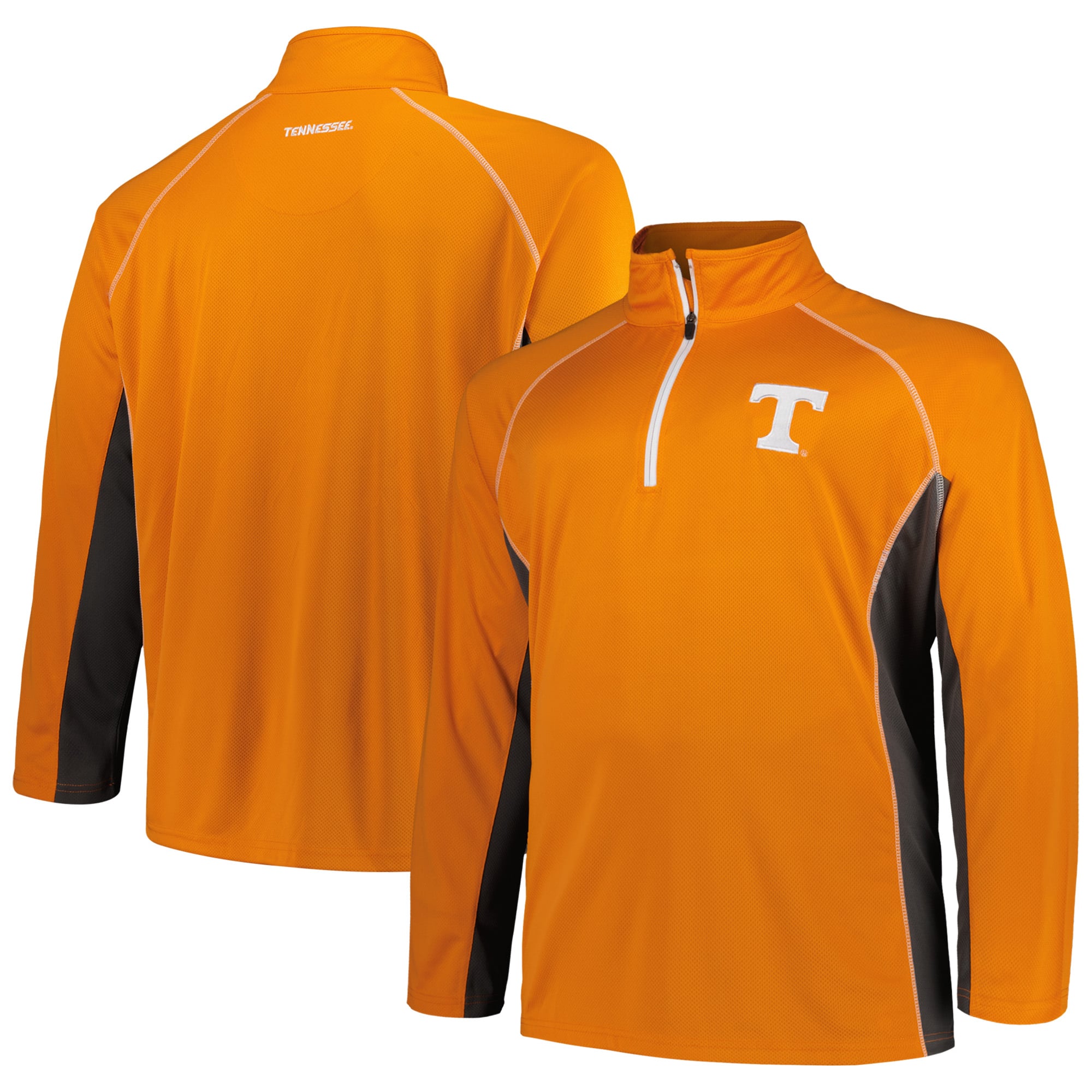 Veste raglan à quart de zip Fanatics Tennessee Volunteers orange pour homme, grandes tailles