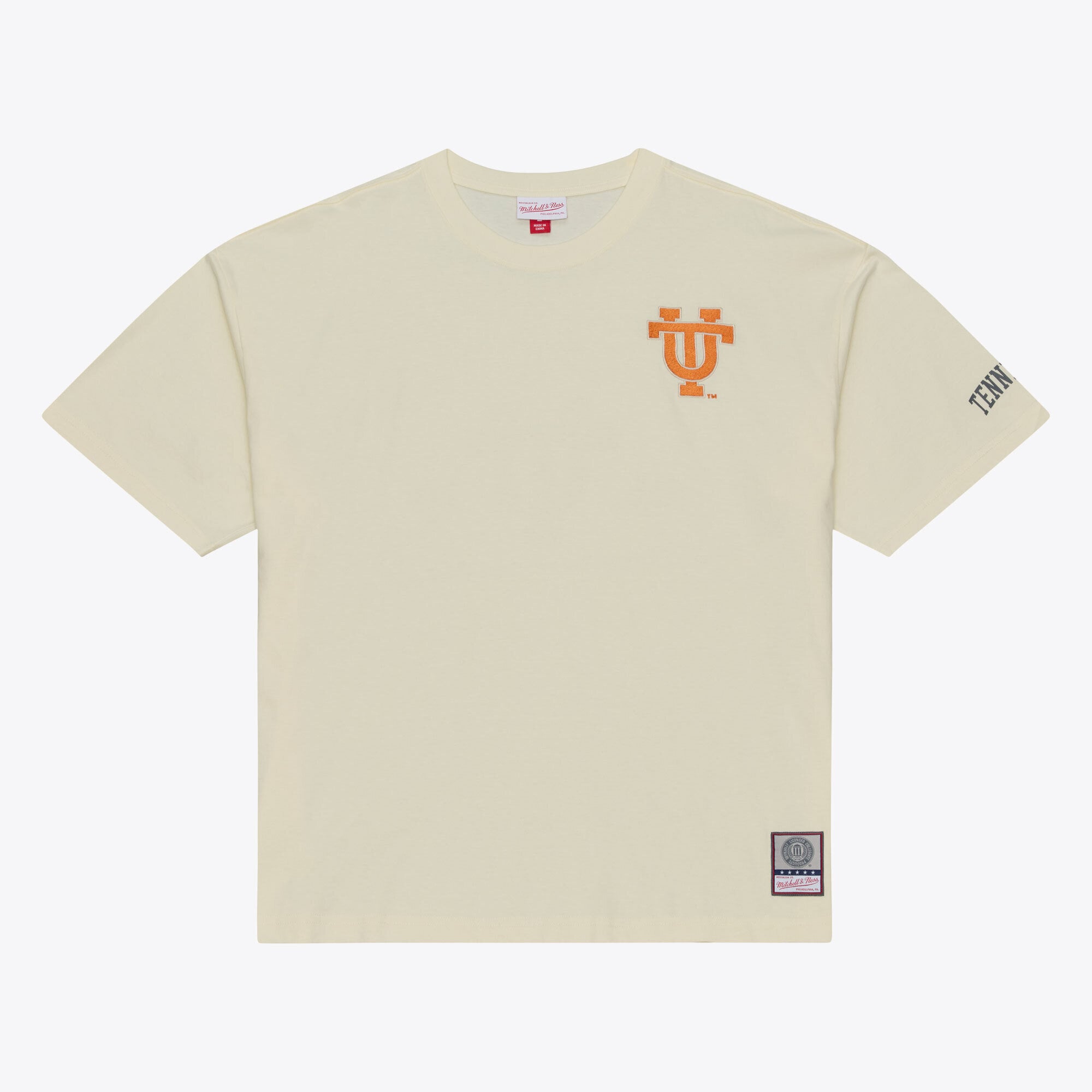 Men's Mitchell & Ness  Cream Tennessee Volunteers Oversized Heritage Hue T-Shirt