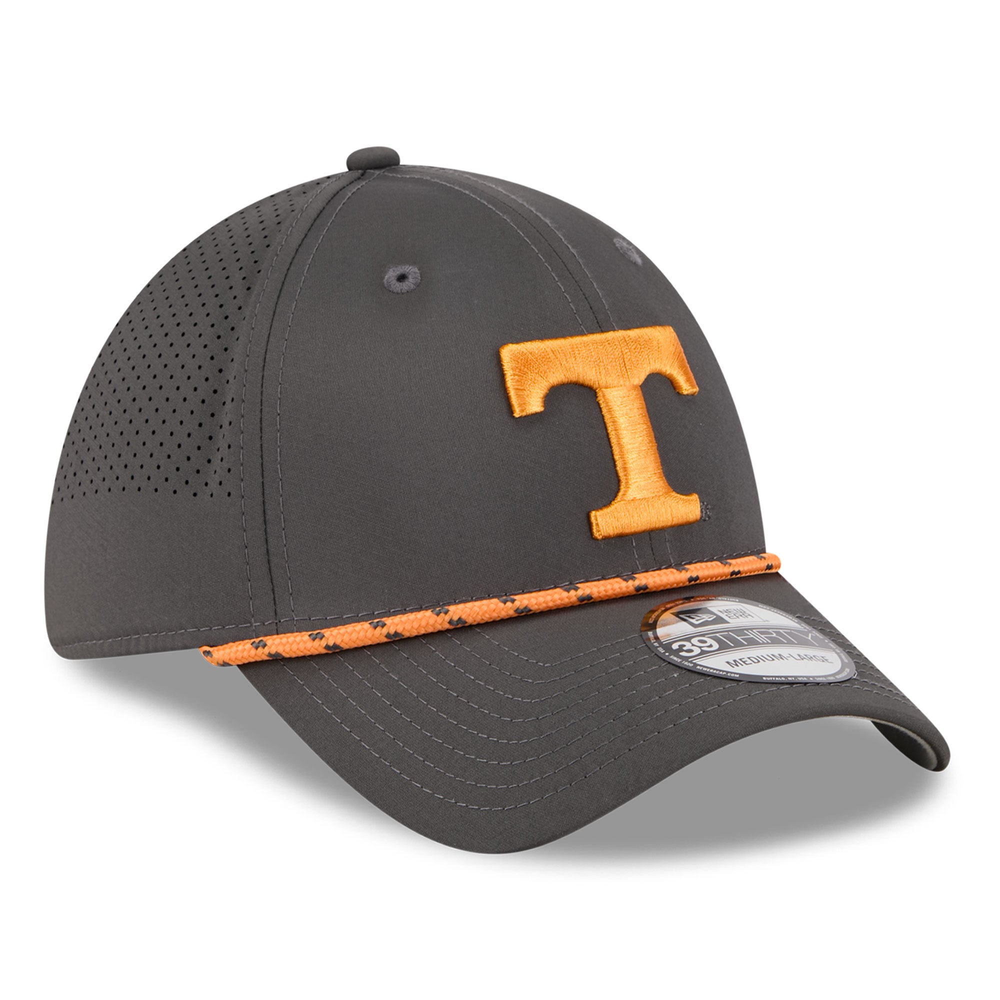 Casquette extensible New Era 39THIRTY pour homme, couleur anthracite, Tennessee Volunteers.