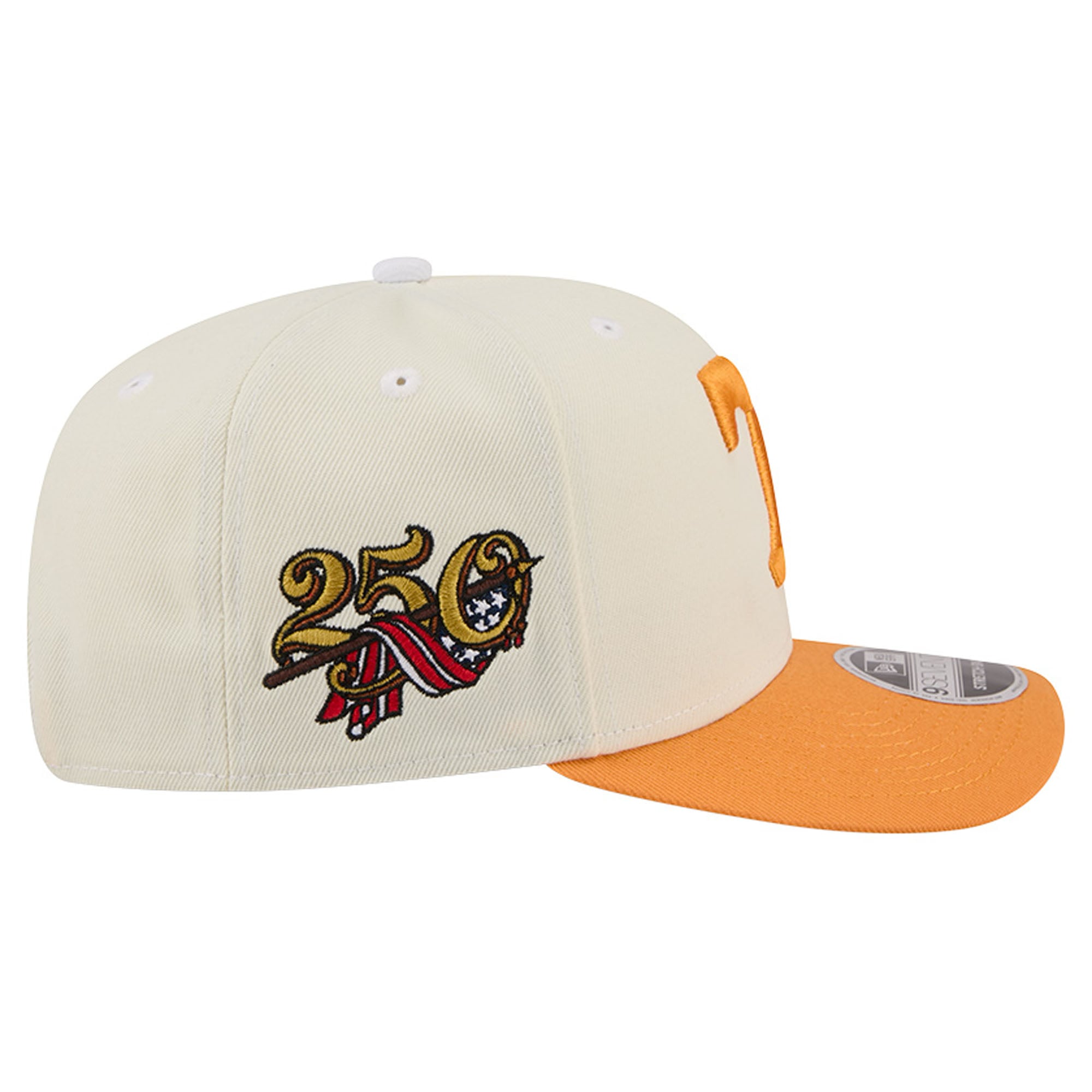 Men's New Era Cream/Tennessee Orange Tennessee Volunteers America's 250th 9SEVENTY Adjustable Hat