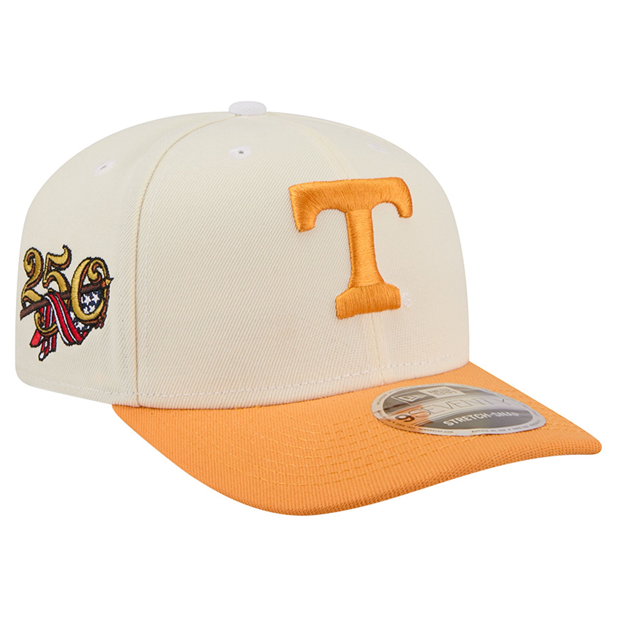 Men's New Era Cream/Tennessee Orange Tennessee Volunteers America's 250th 9SEVENTY Adjustable Hat