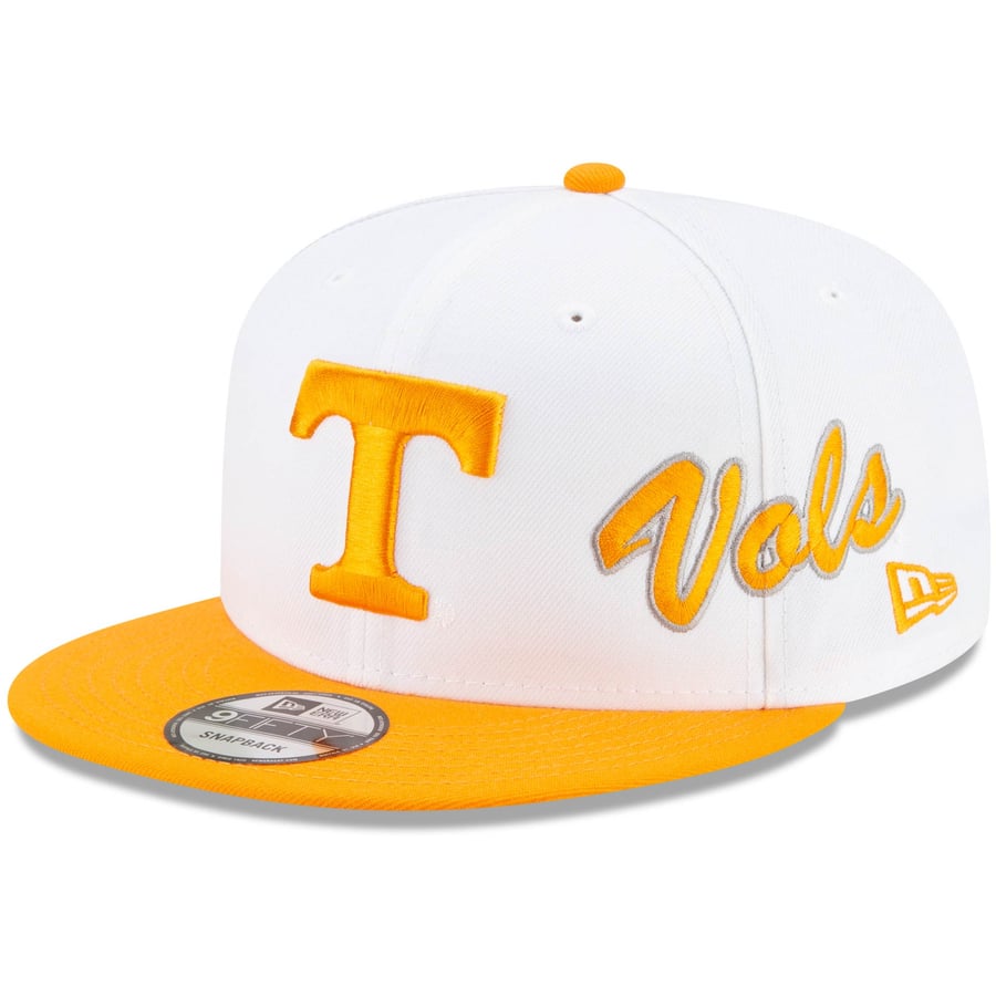 Side Script Hat Men's New Era White/Tennessee Orange Tennessee Volunteers Two-Tone Side ...