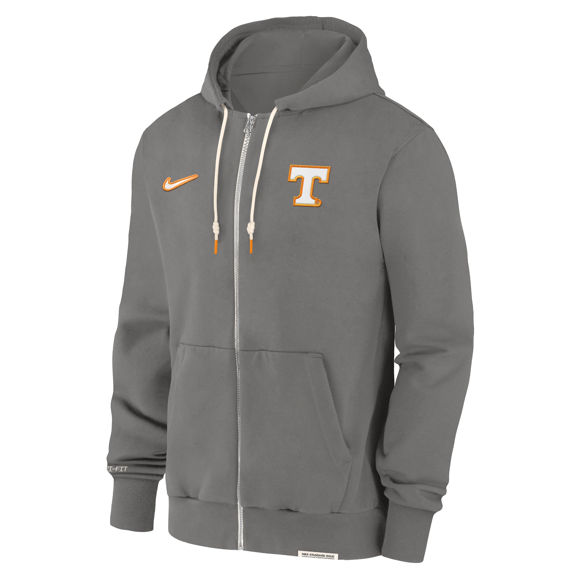 Sweat à capuche zippé Nike pour homme Tennessee Volunteers 2024 Sideline Player Performance gris chiné