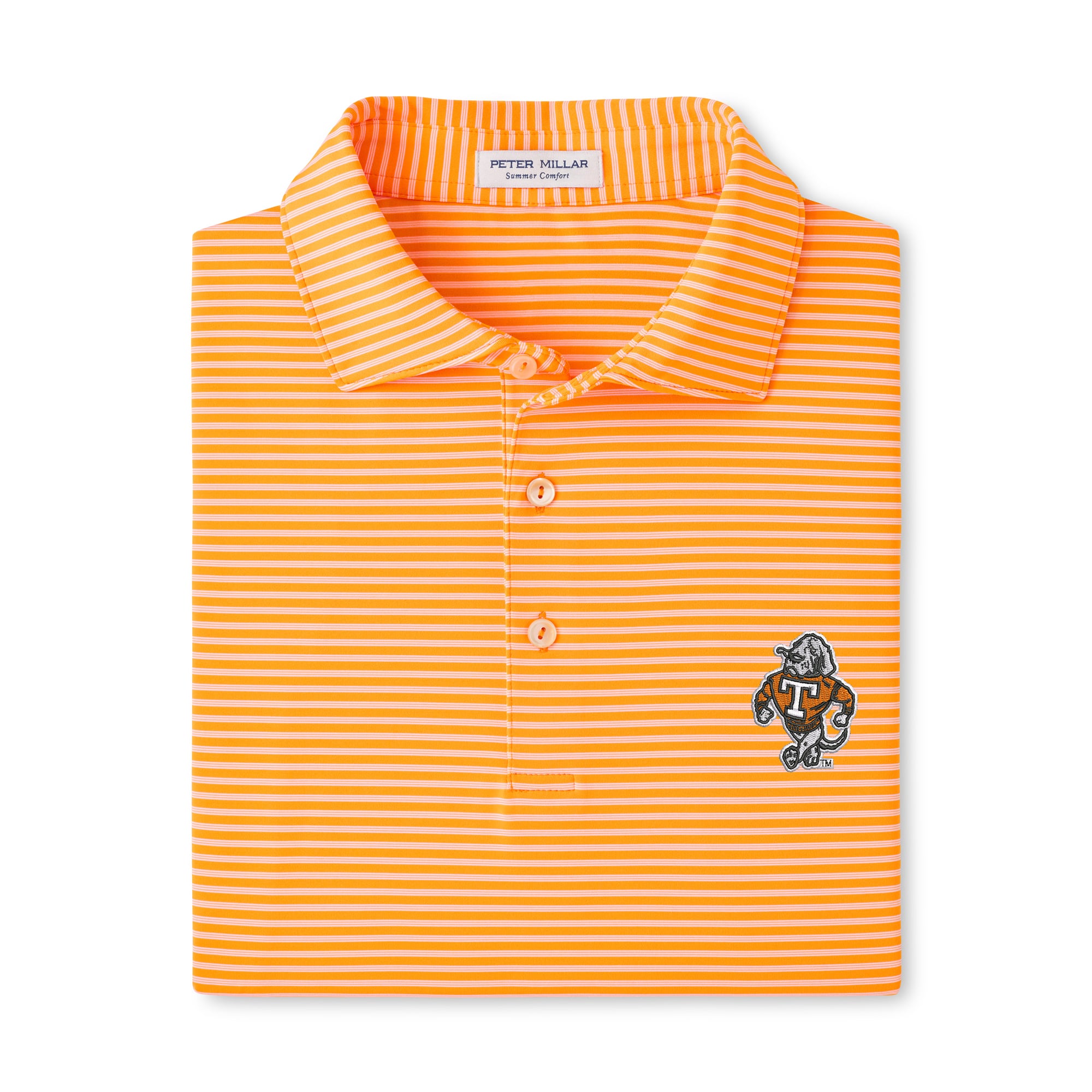 Polo rayé Peter Millar Tennessee Orange Volunteers Tiebreaker Performance pour homme