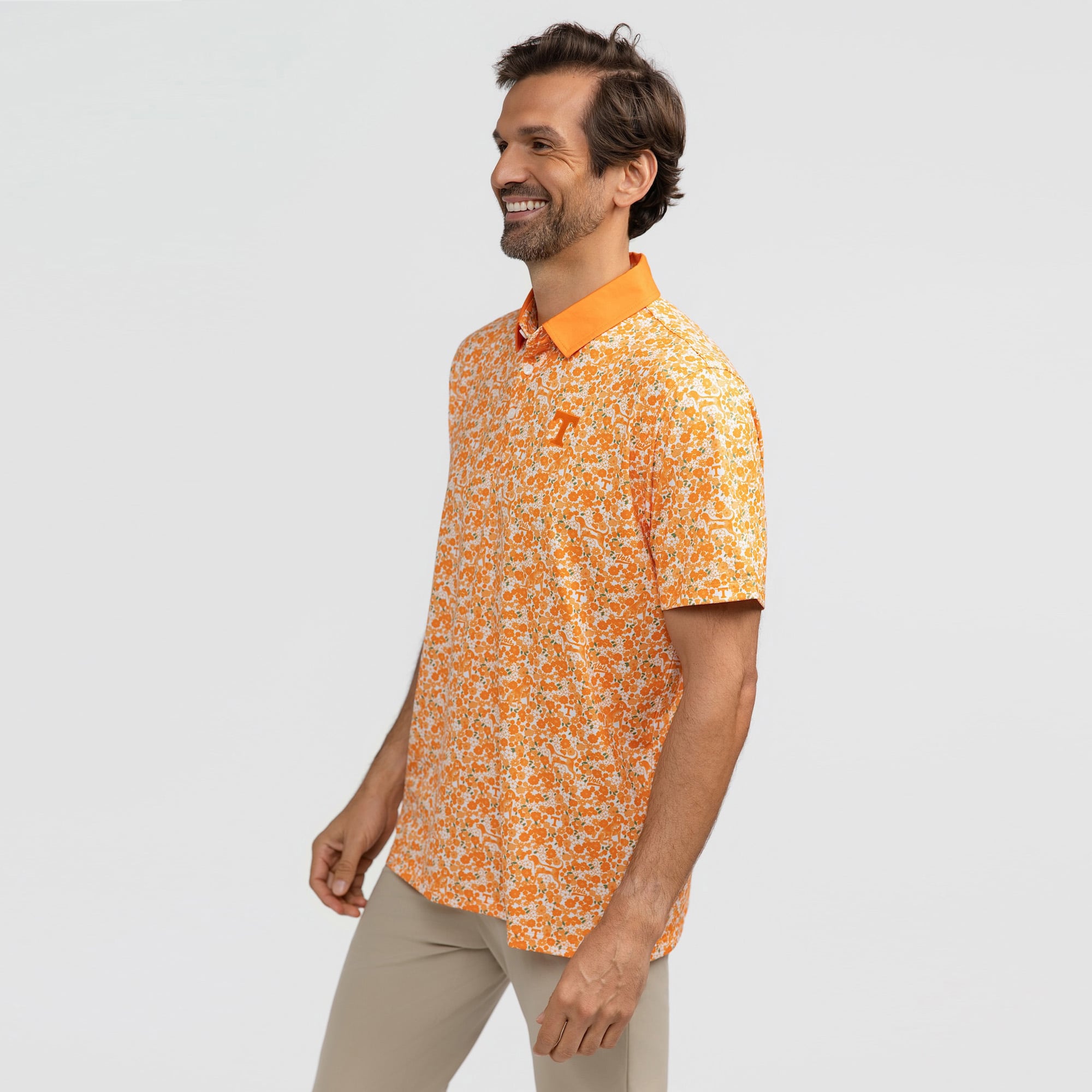Men's Smith & Quinn Tennessee Orange Volunteers Poppies Teddy Polo