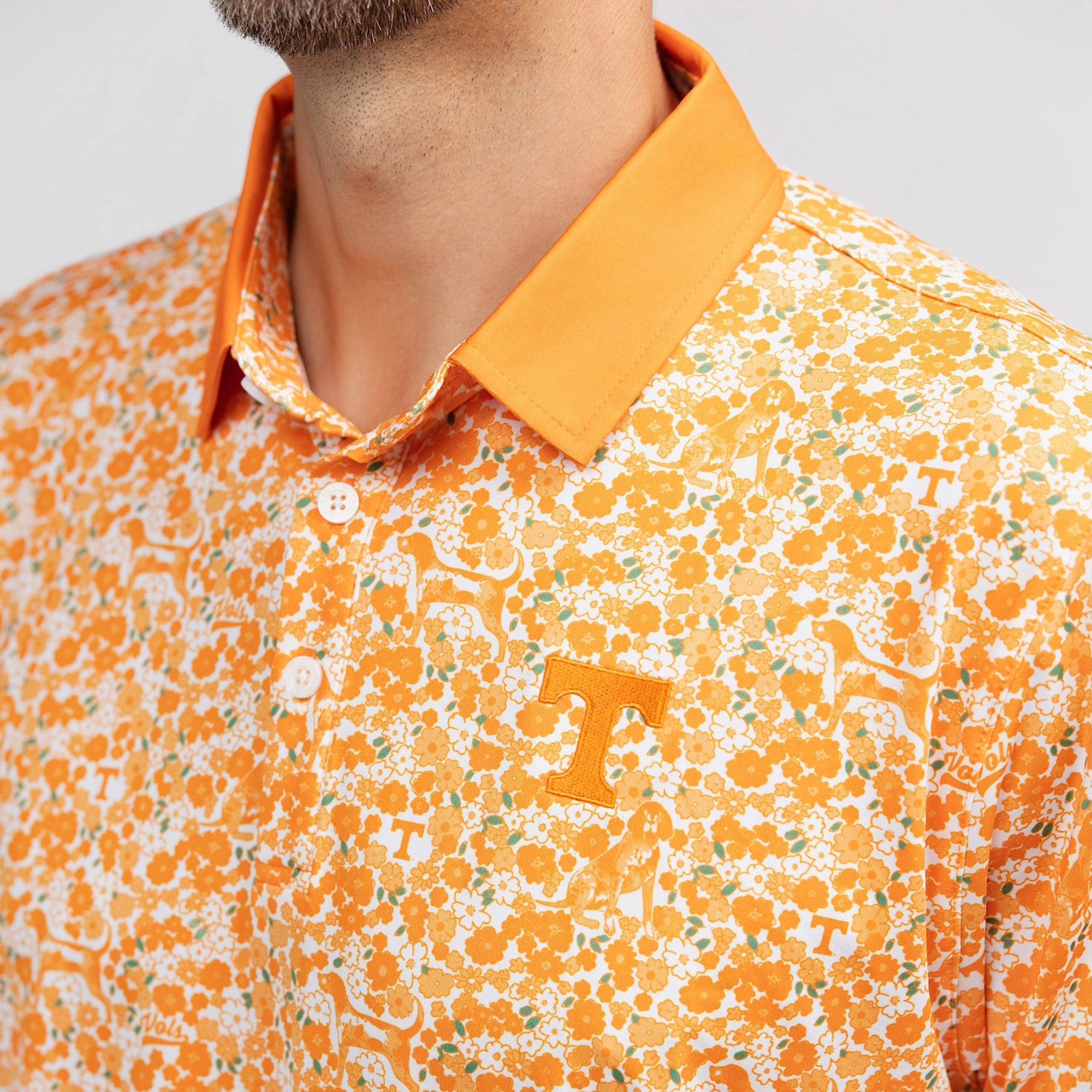 Men's Smith & Quinn Tennessee Orange Volunteers Poppies Teddy Polo