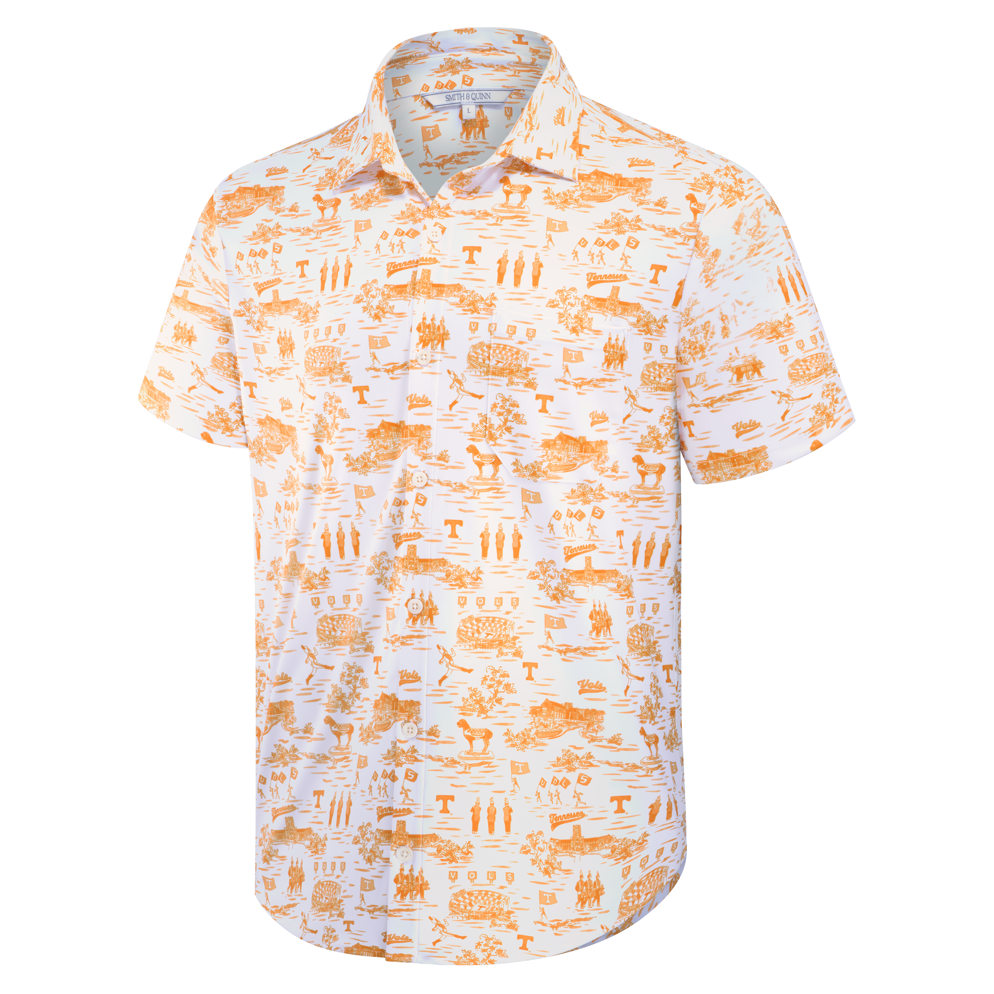 Men's Smith & Quinn White Tennessee Volunteers Toile Boatyard Button-Up Shirt