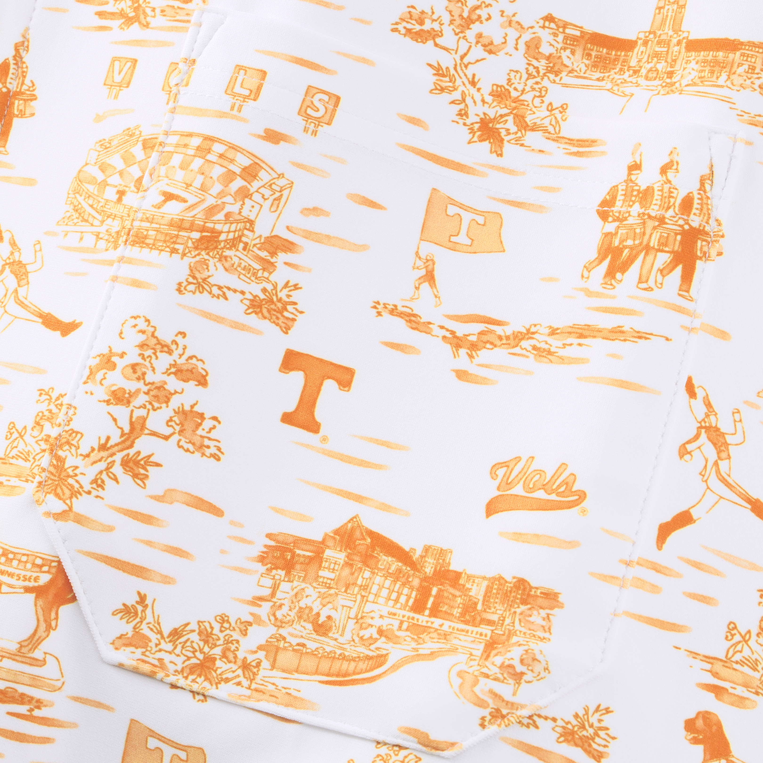 Men's Smith & Quinn White Tennessee Volunteers Toile Boatyard Button-Up Shirt
