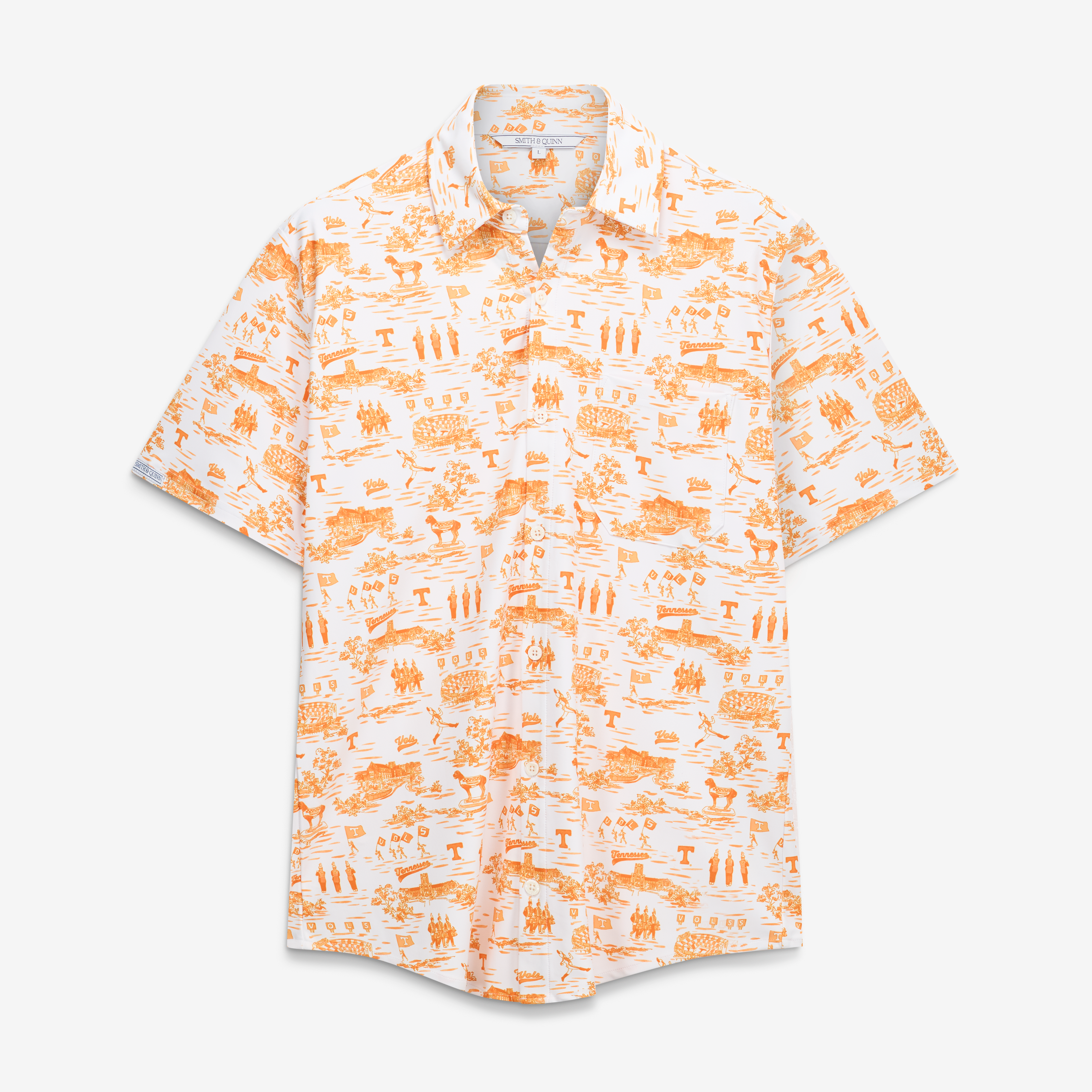 Men's Smith & Quinn White Tennessee Volunteers Toile Boatyard Button-Up Shirt