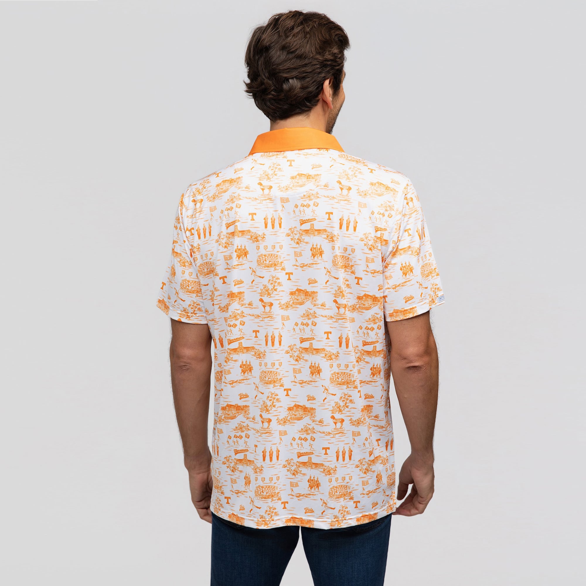 Men's Smith & Quinn White Tennessee Volunteers Toile Teddy Polo