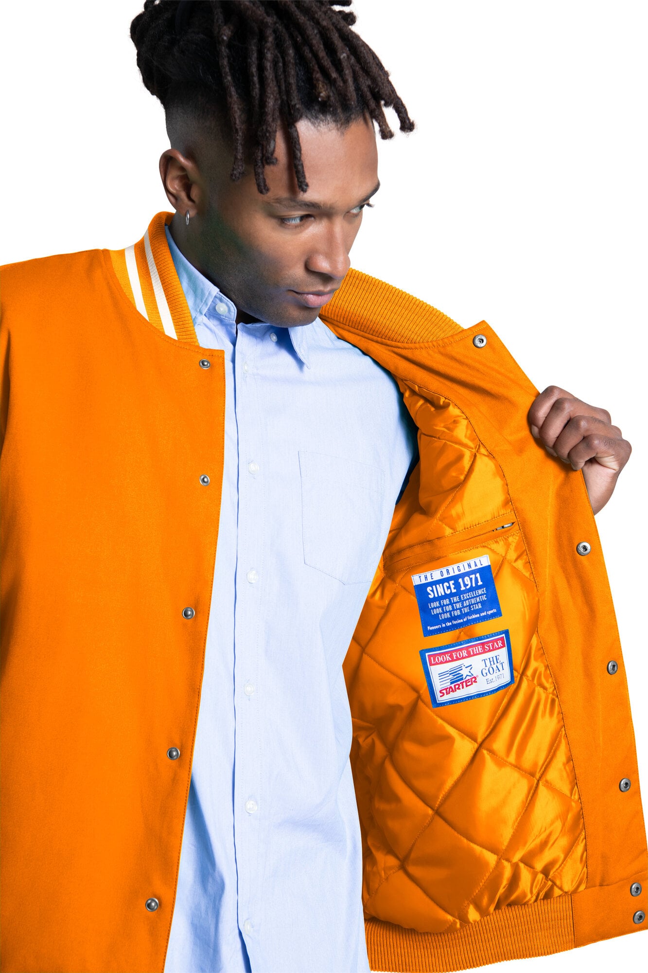 Men's Starter Tennessee Orange Volunteers Spectator Varsity Full Snap Jacket