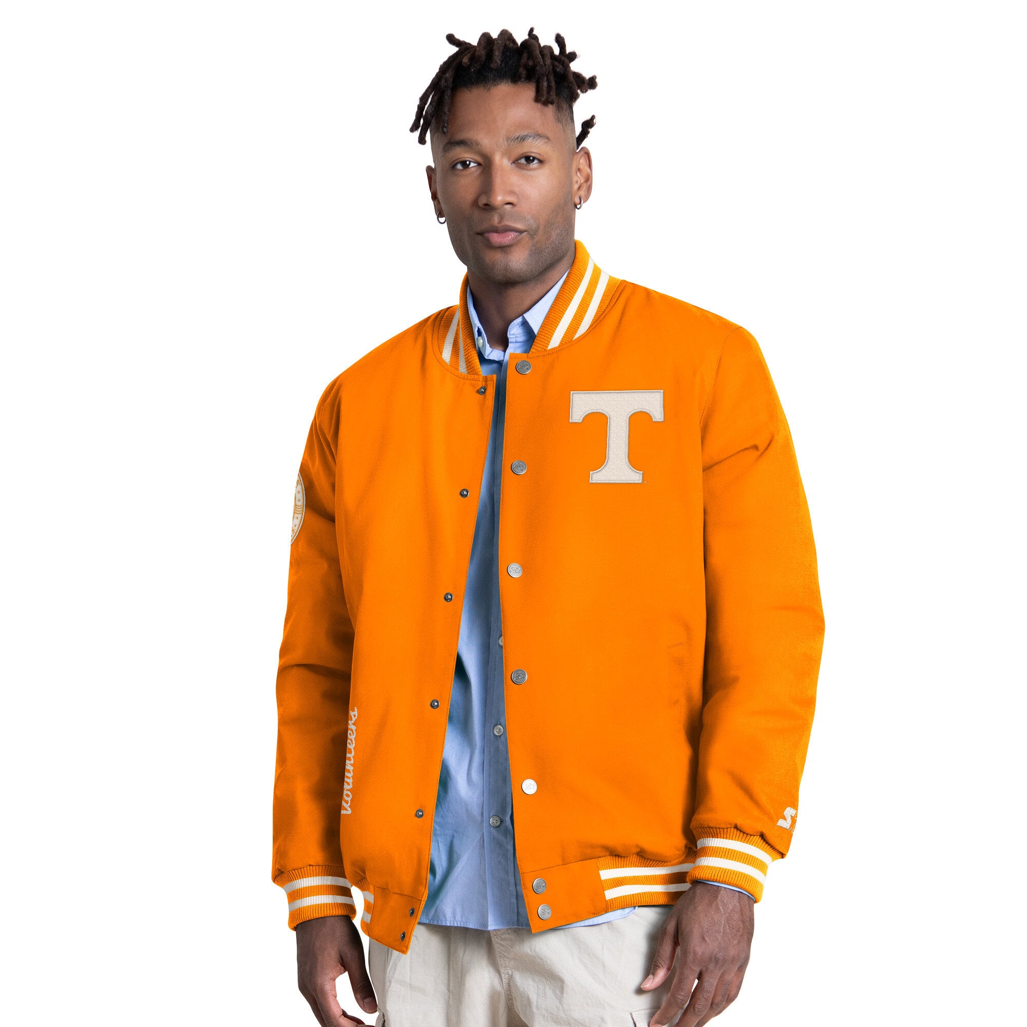 Men's Starter Tennessee Orange Volunteers Spectator Varsity Full Snap Jacket