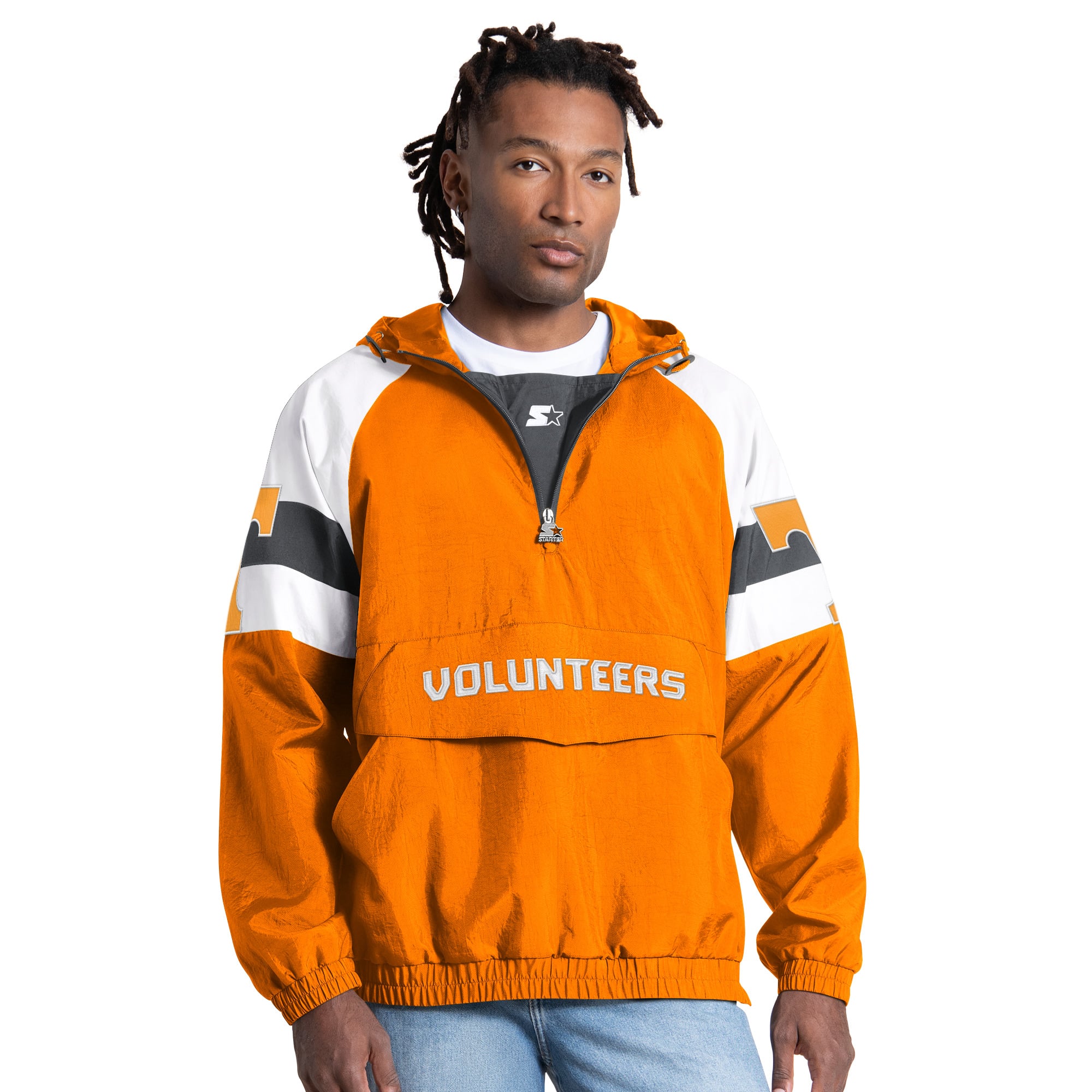 Veste Starter Tennessee Orange Volunteers Street Cut à demi-zip pour homme