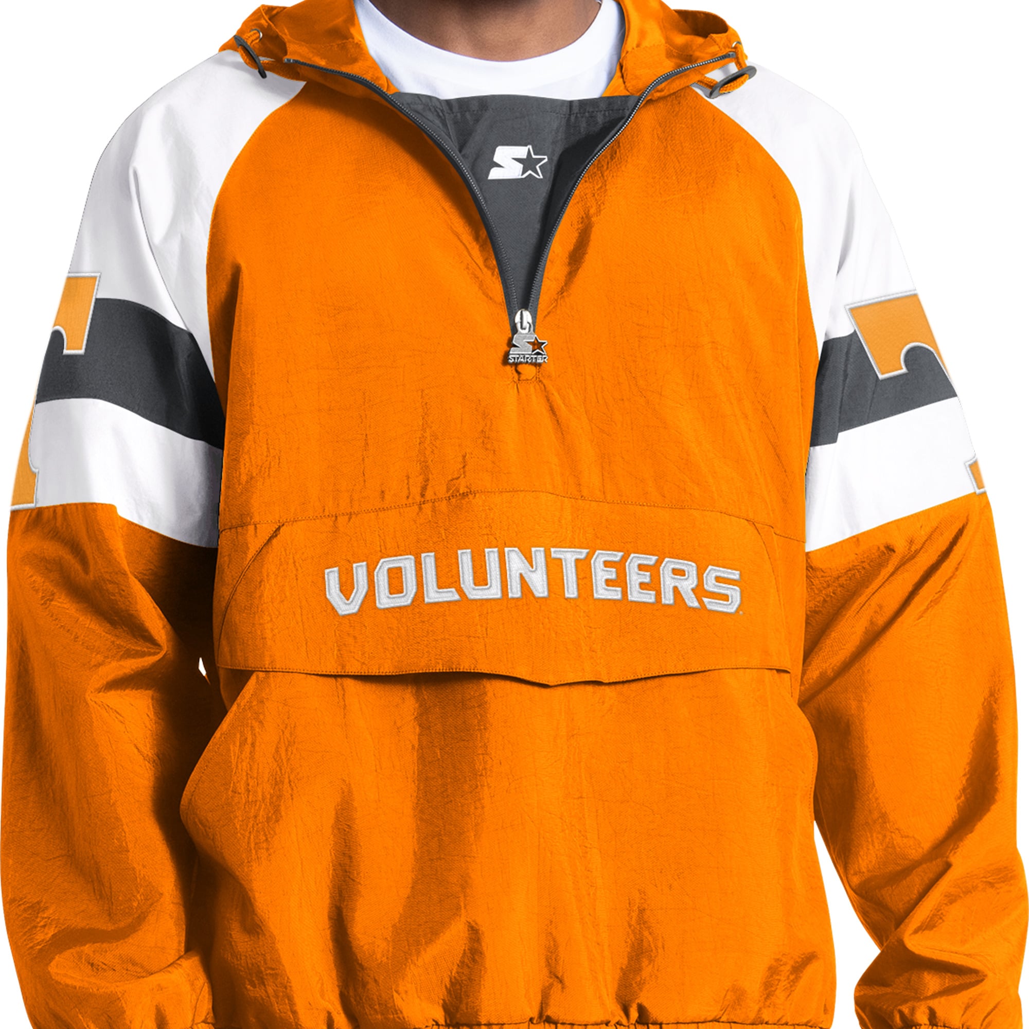 Veste Starter Tennessee Orange Volunteers Street Cut à demi-zip pour homme