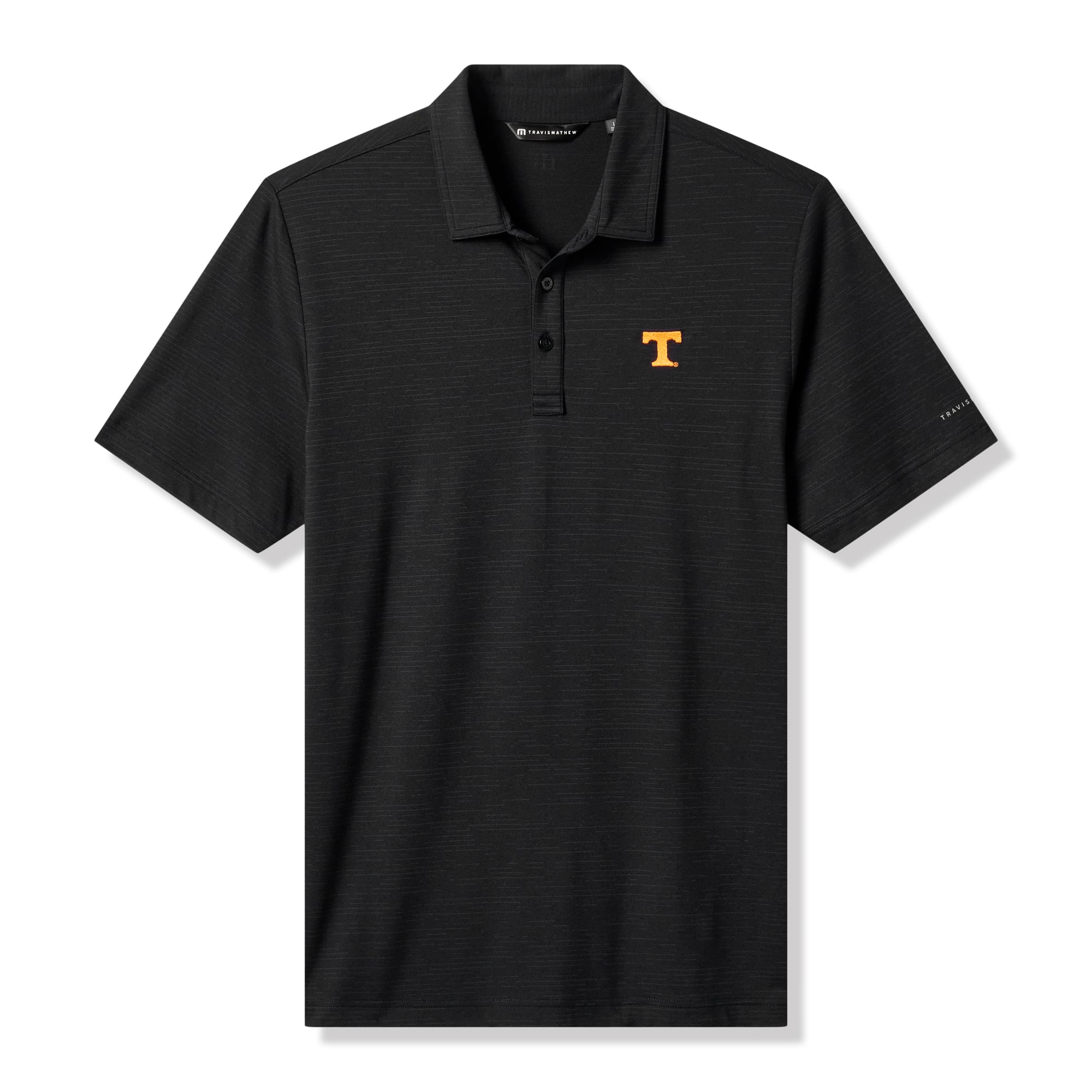 Men's TravisMathew Black Tennessee Volunteers Halftime Show Heater Tri-Blend Polo