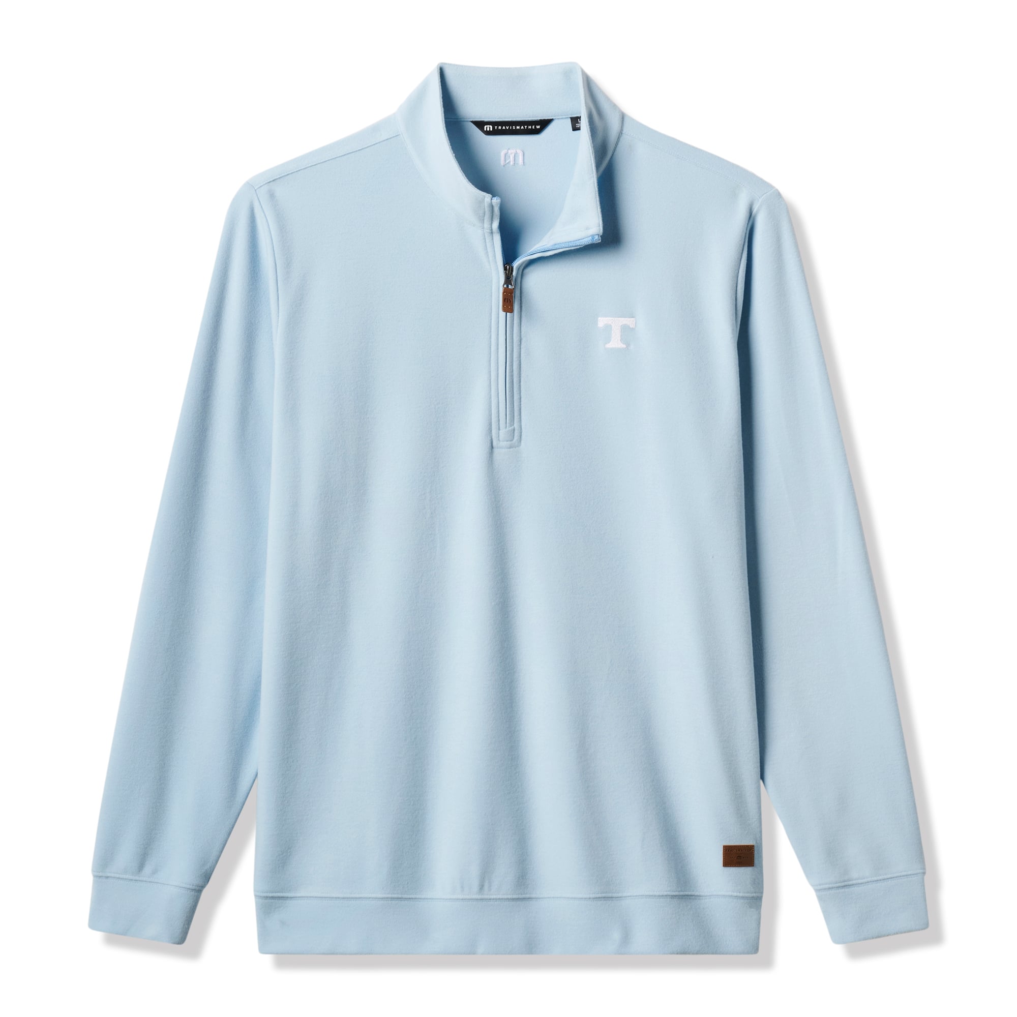 Men's TravisMathew Light Blue Tennessee Volunteers Cloud Home Game Quarter-Zip Tri-Blend Pullover