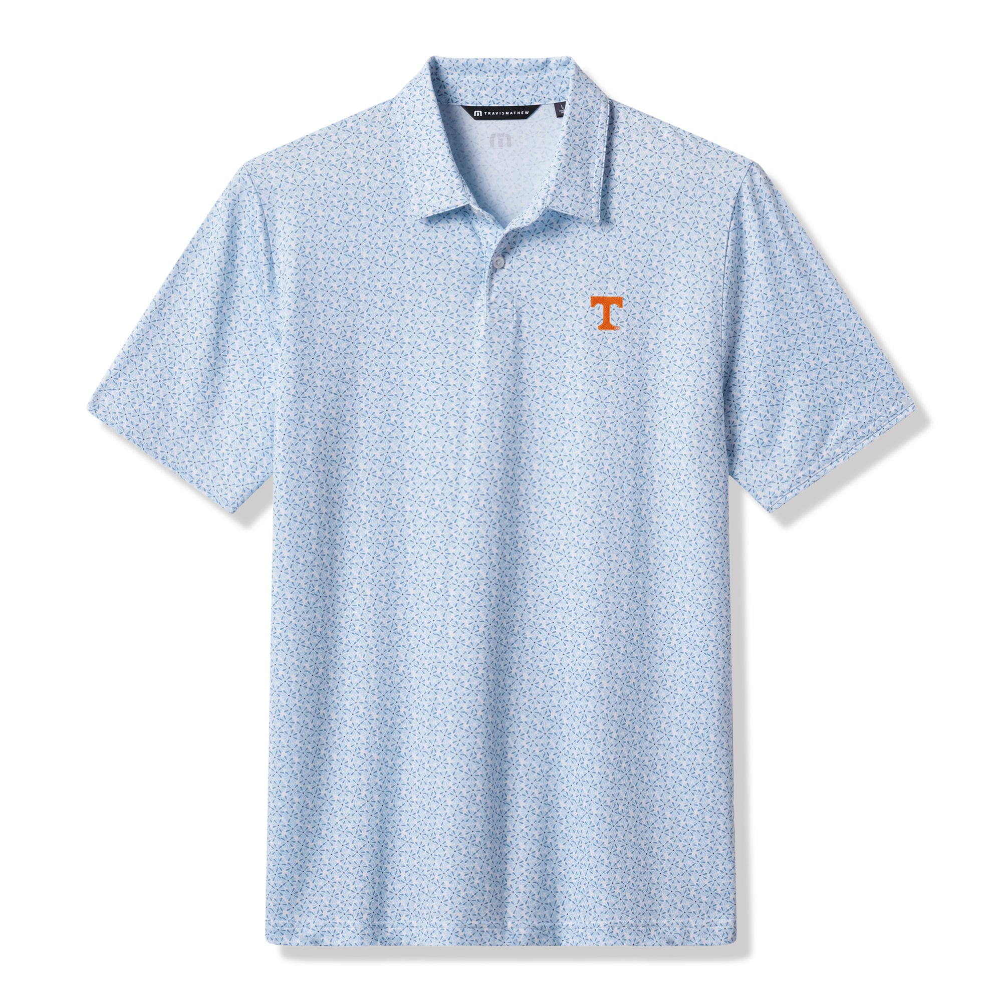 Polo homme TravisMathew blanc/bleu Tennessee Volunteers College Bound en mélange de trois matières
