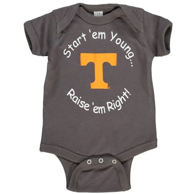 Tennessee Volunteers Little King Newborn & Infant Start 'Em Young Bodysuit - Charcoal