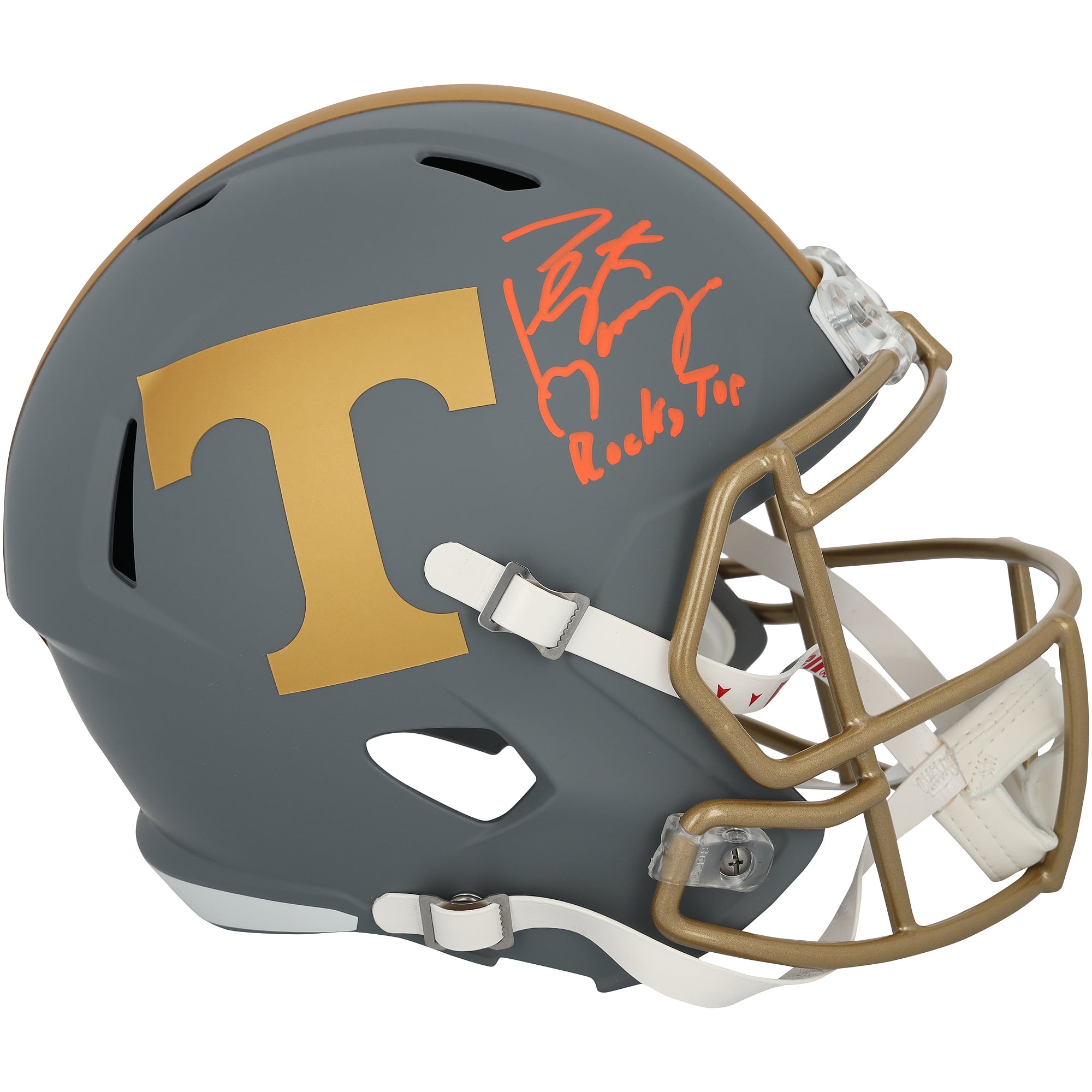 Casque réplique Riddell Slate Speed ​​autographié par Peyton Manning, des Tennessee Volunteers, avec inscription « Rocky Top ».