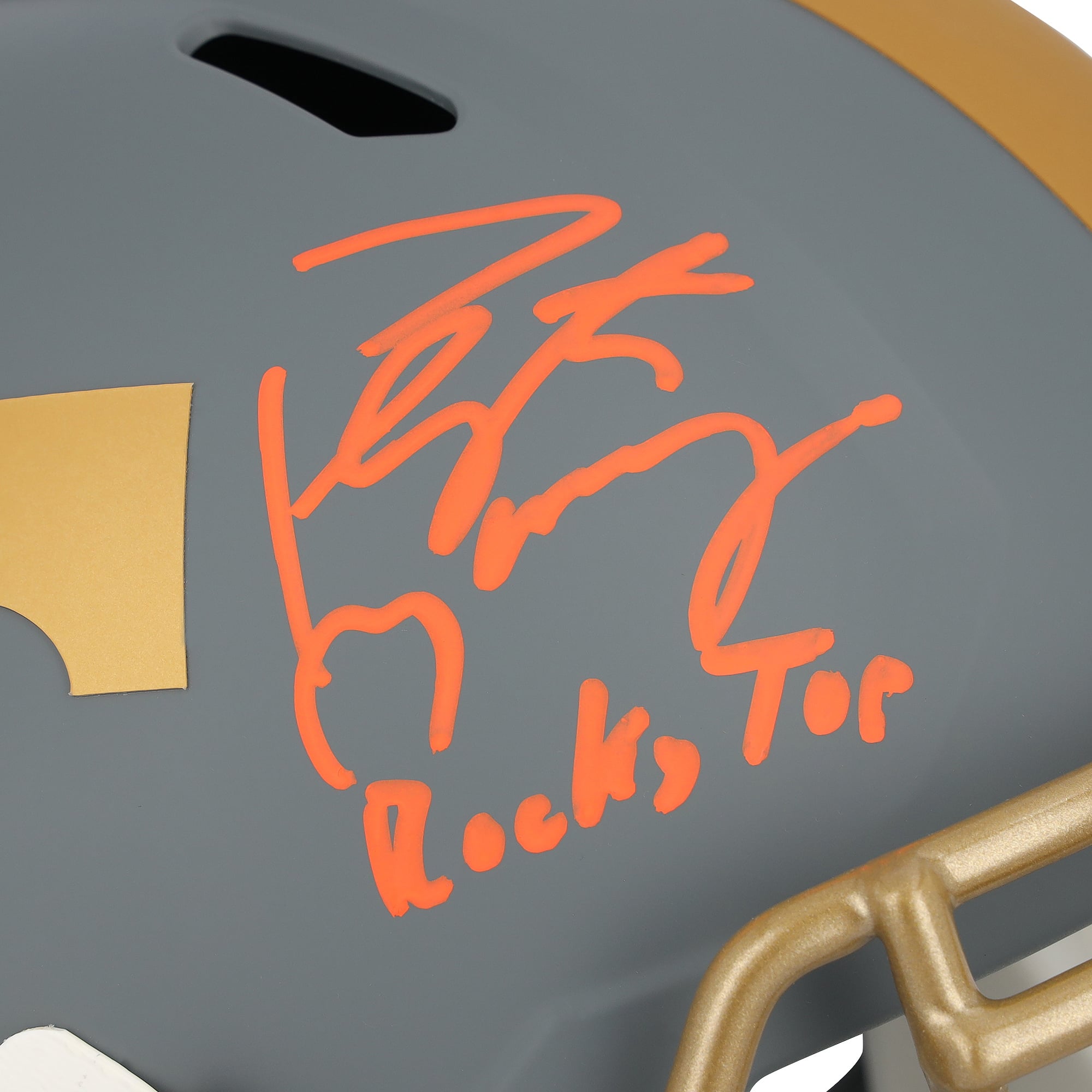 Casque réplique Riddell Slate Speed ​​autographié par Peyton Manning, des Tennessee Volunteers, avec inscription « Rocky Top ».