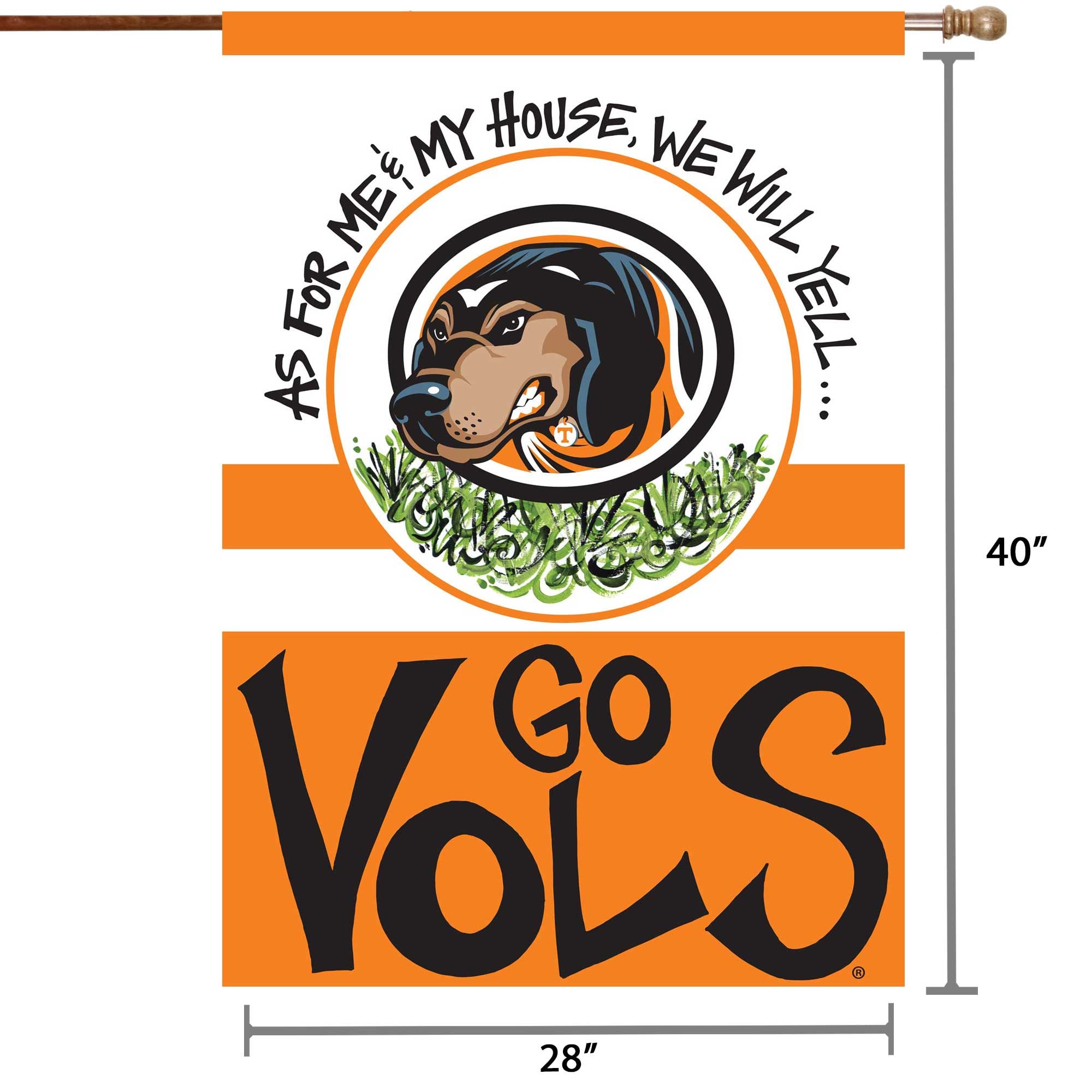 Tennessee Volunteers 28" x 40" Double-Sided House Flag