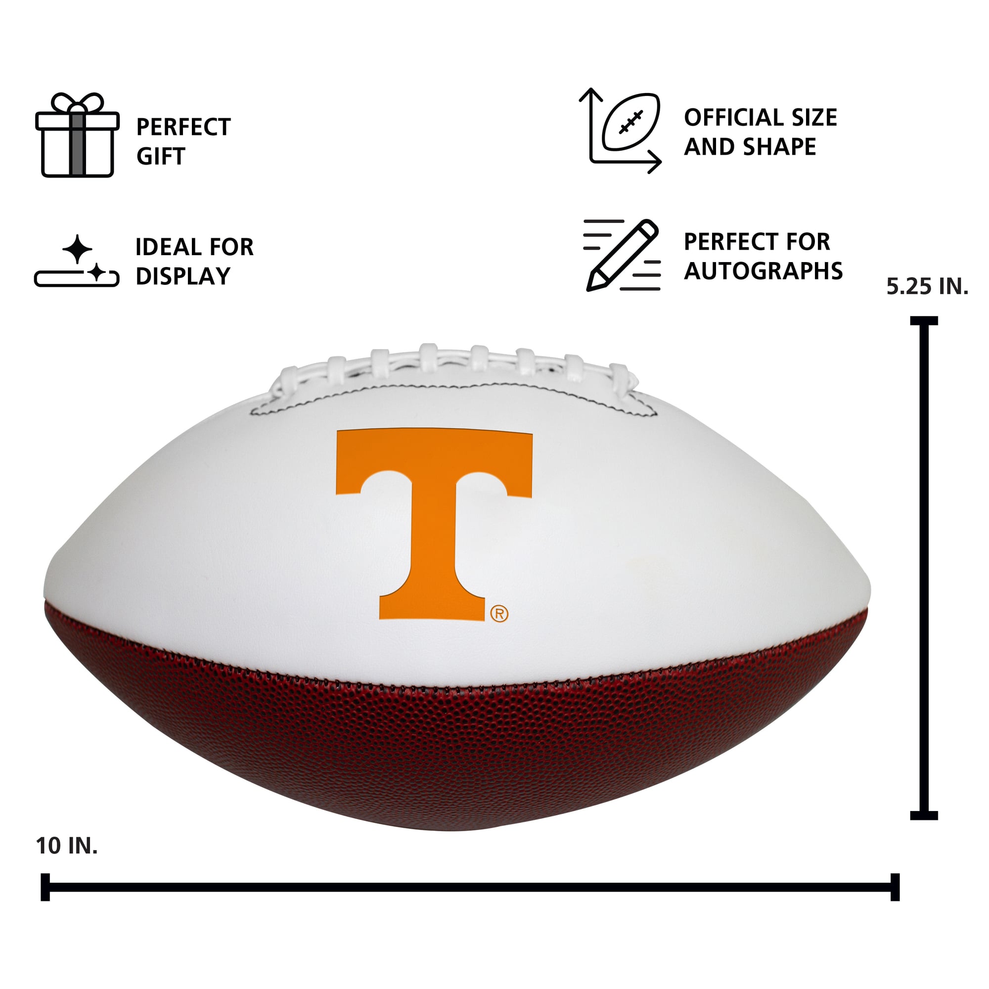 Tennessee Volunteers Official Size Logo Autograph Football
